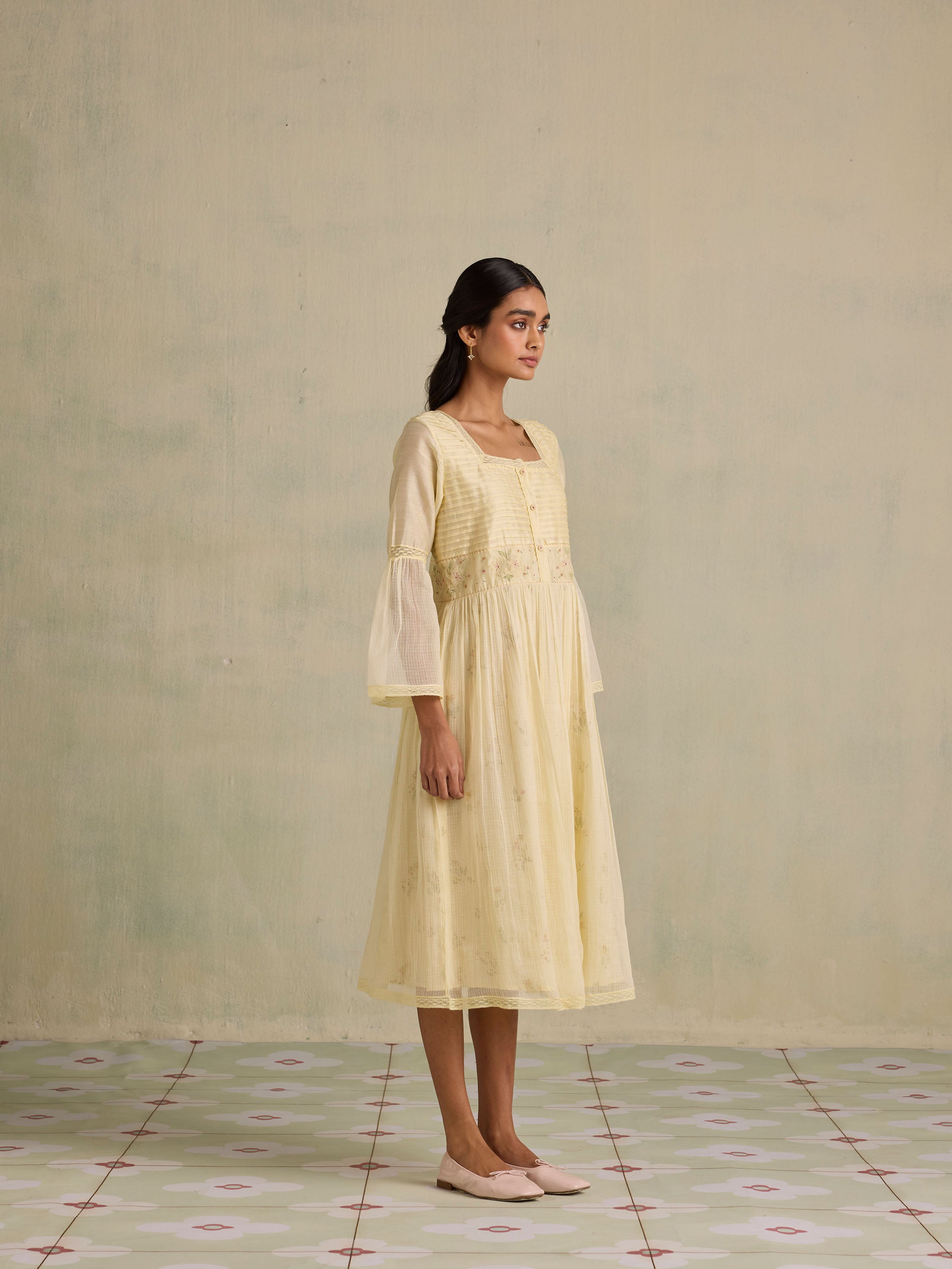 Straw Fern Midi Dress