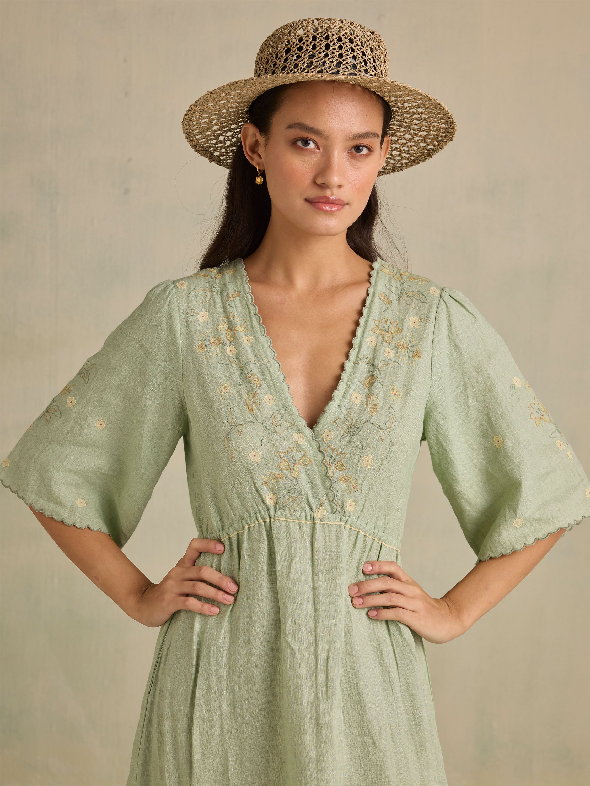 Moss Gatherer Wrap Dress