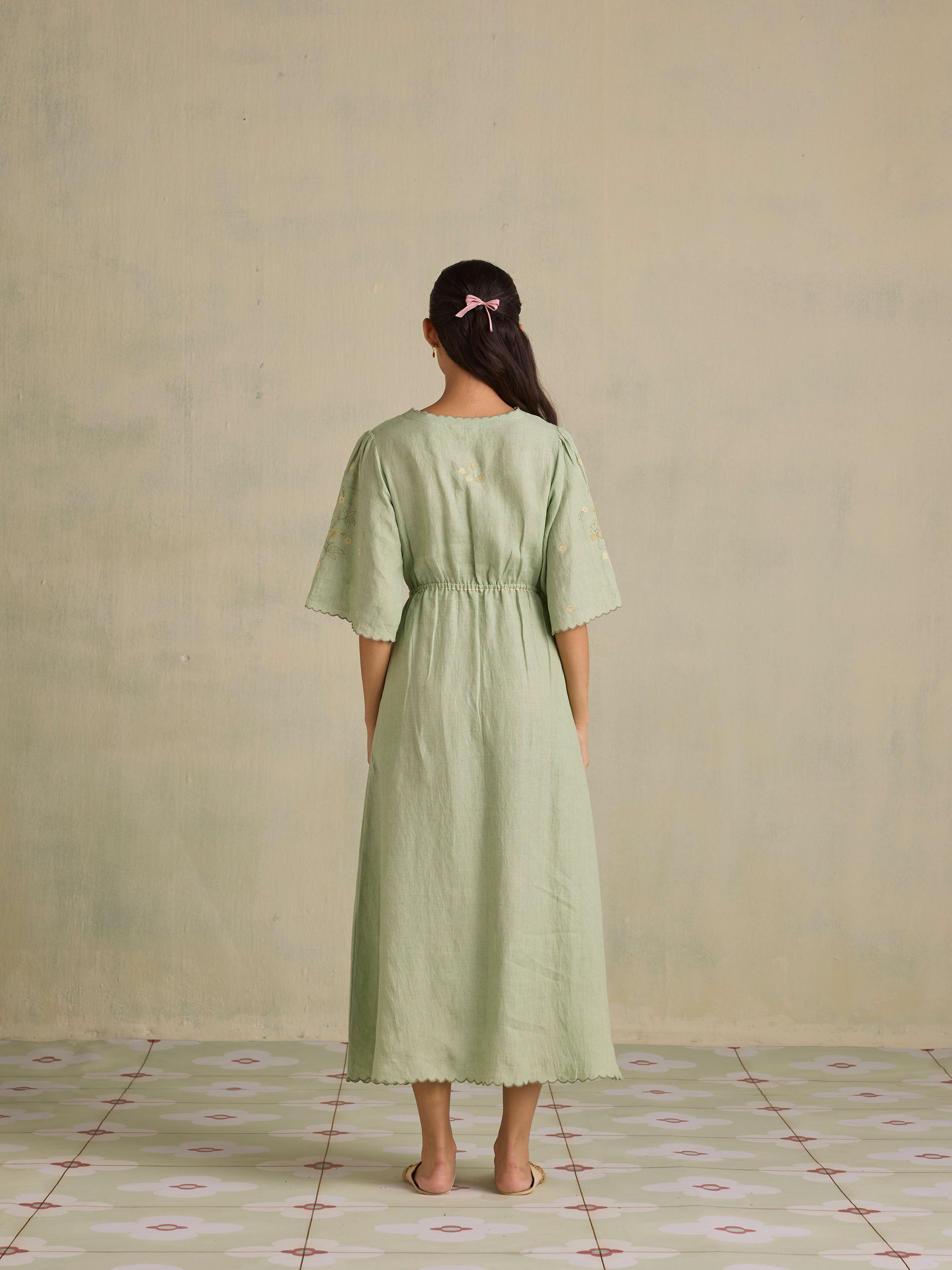 Moss Gatherer Wrap Dress