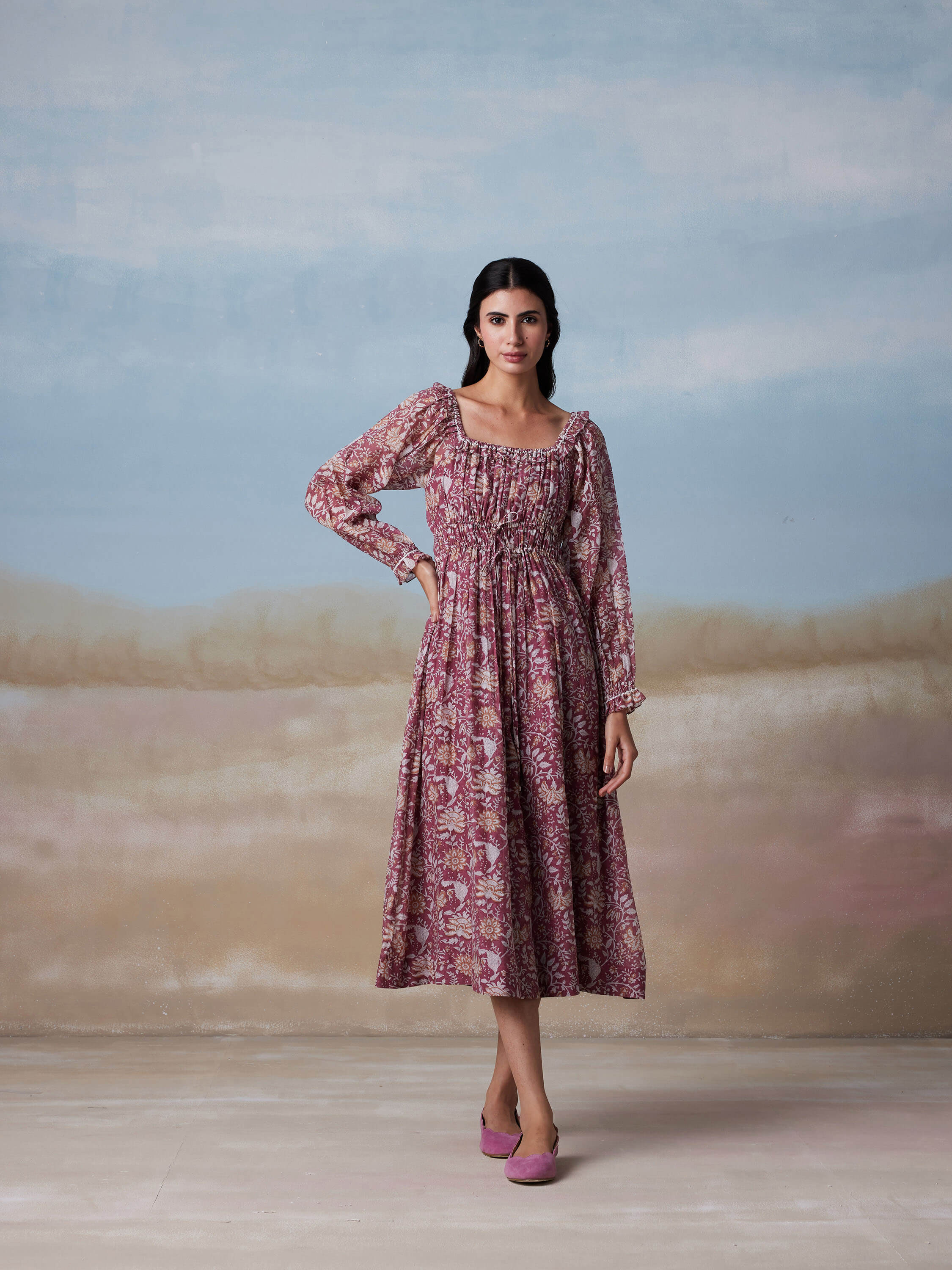 Palampore Shirred Chintz Dress - Image 3