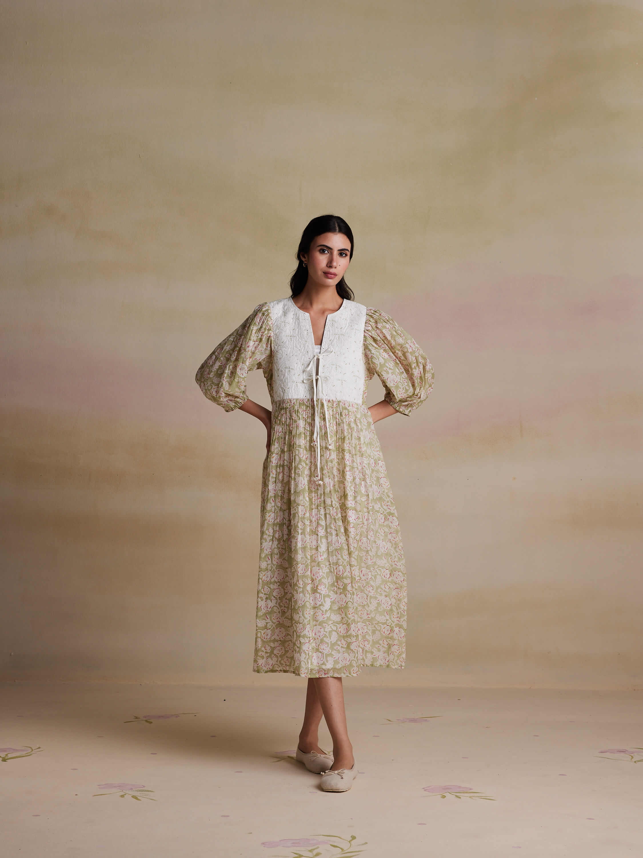 Watercress Chintz Dress - Image 3