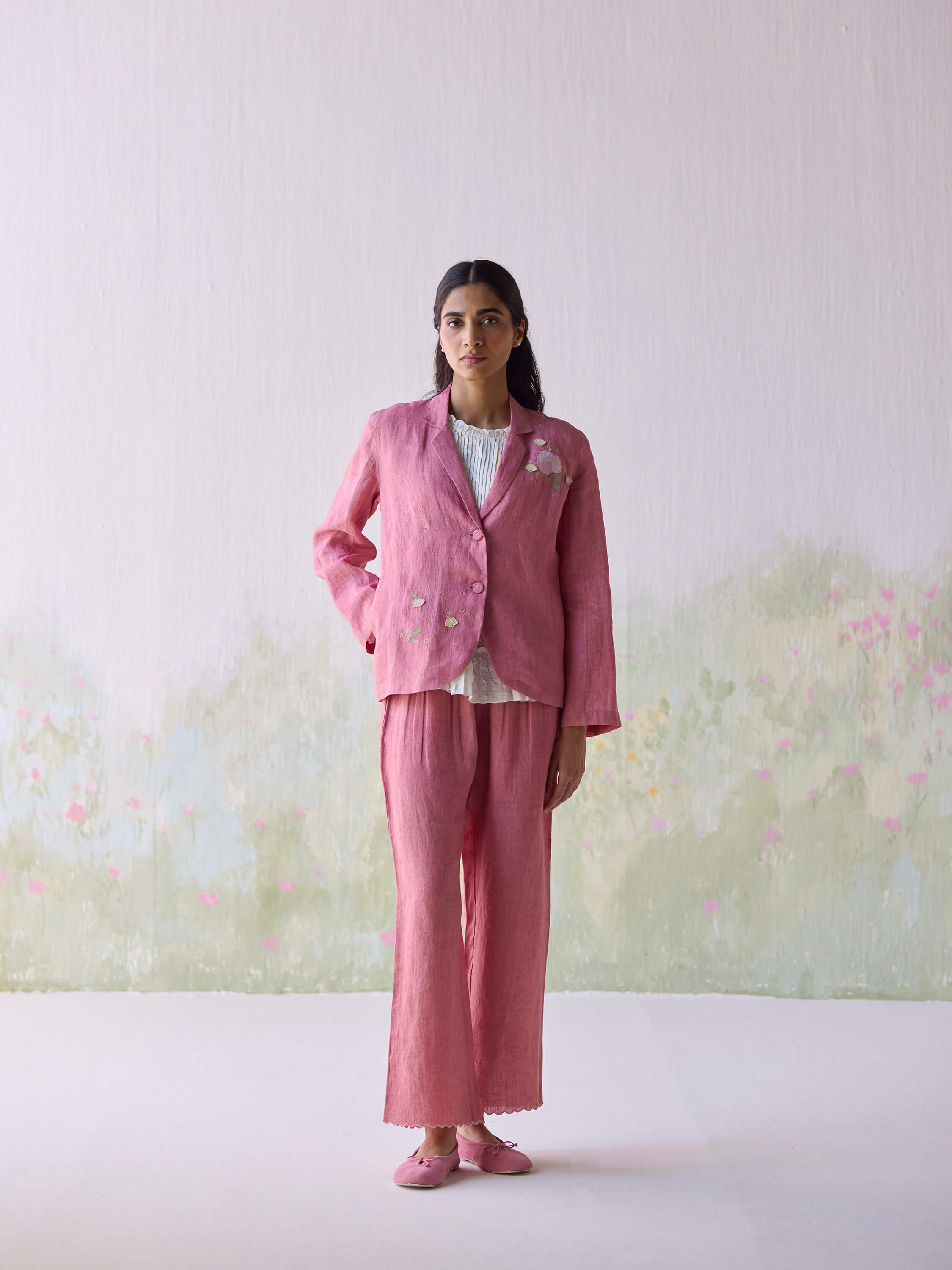 Blushing Blooms Linen Jacket - Image 9