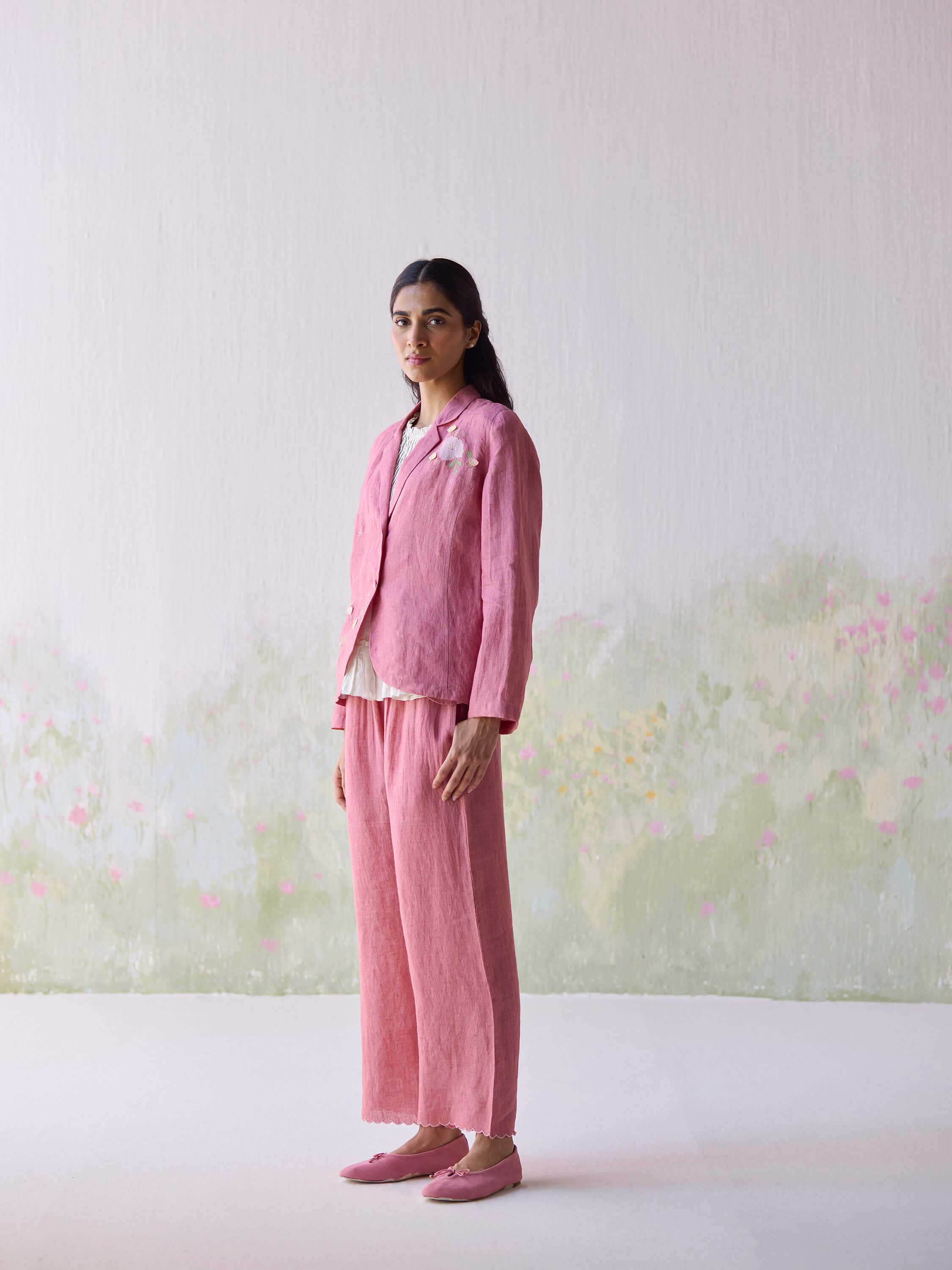 Blushing Blooms Linen Jacket - Image 3