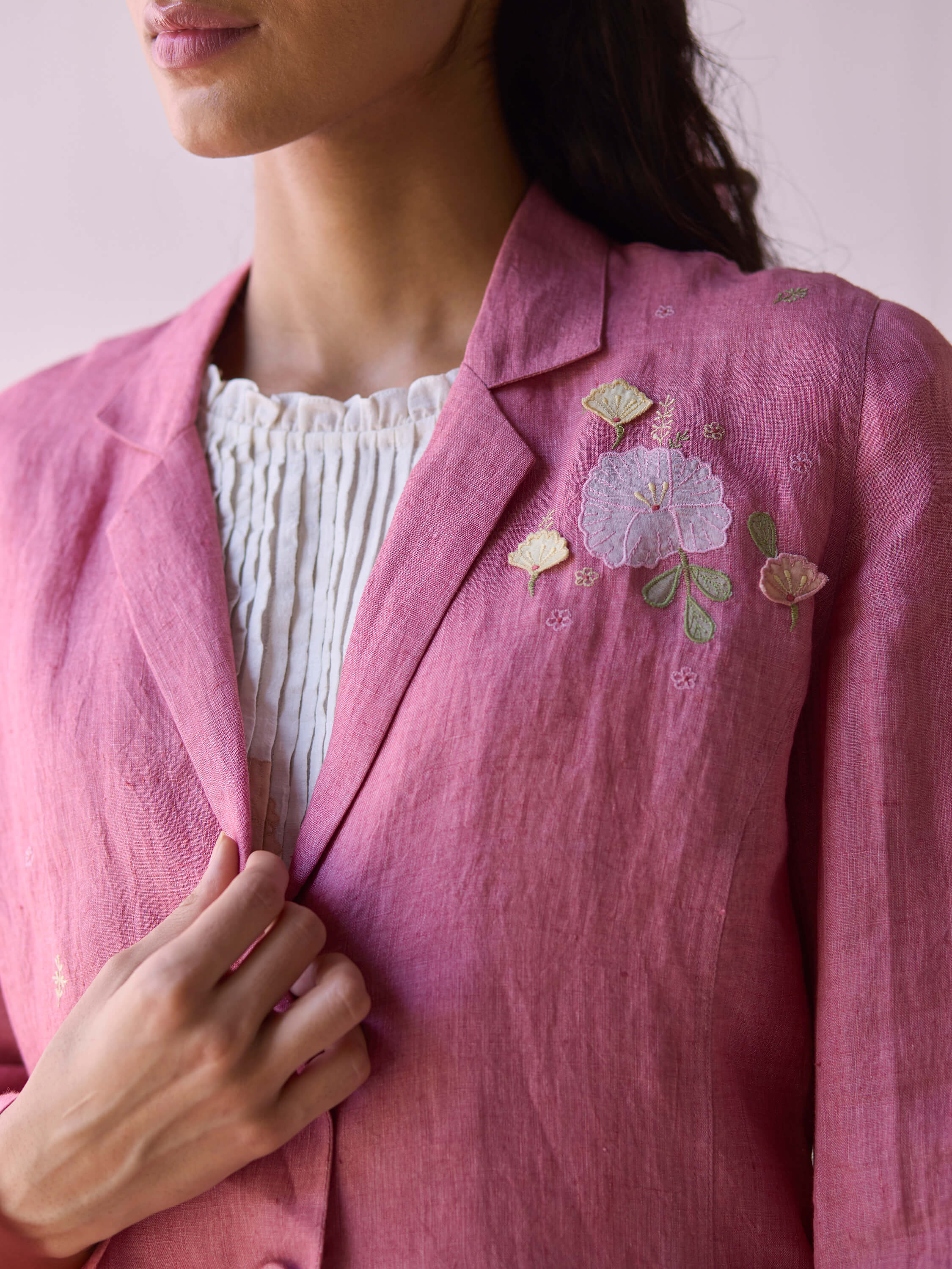 Blushing Blooms Linen Jacket - Image 6