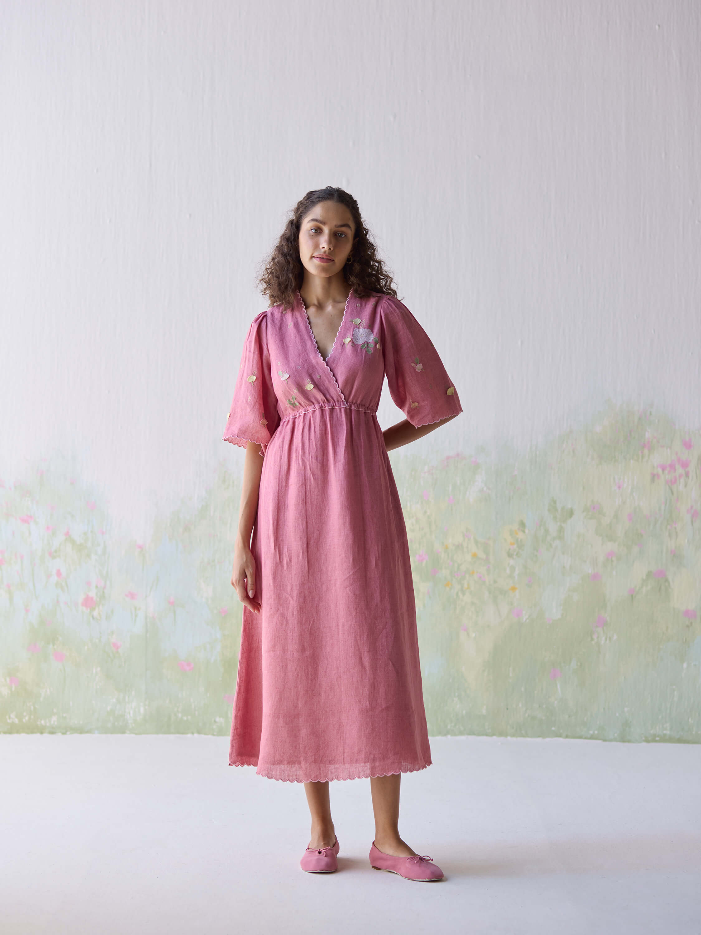 Rosette Wrap Dress - Image 8