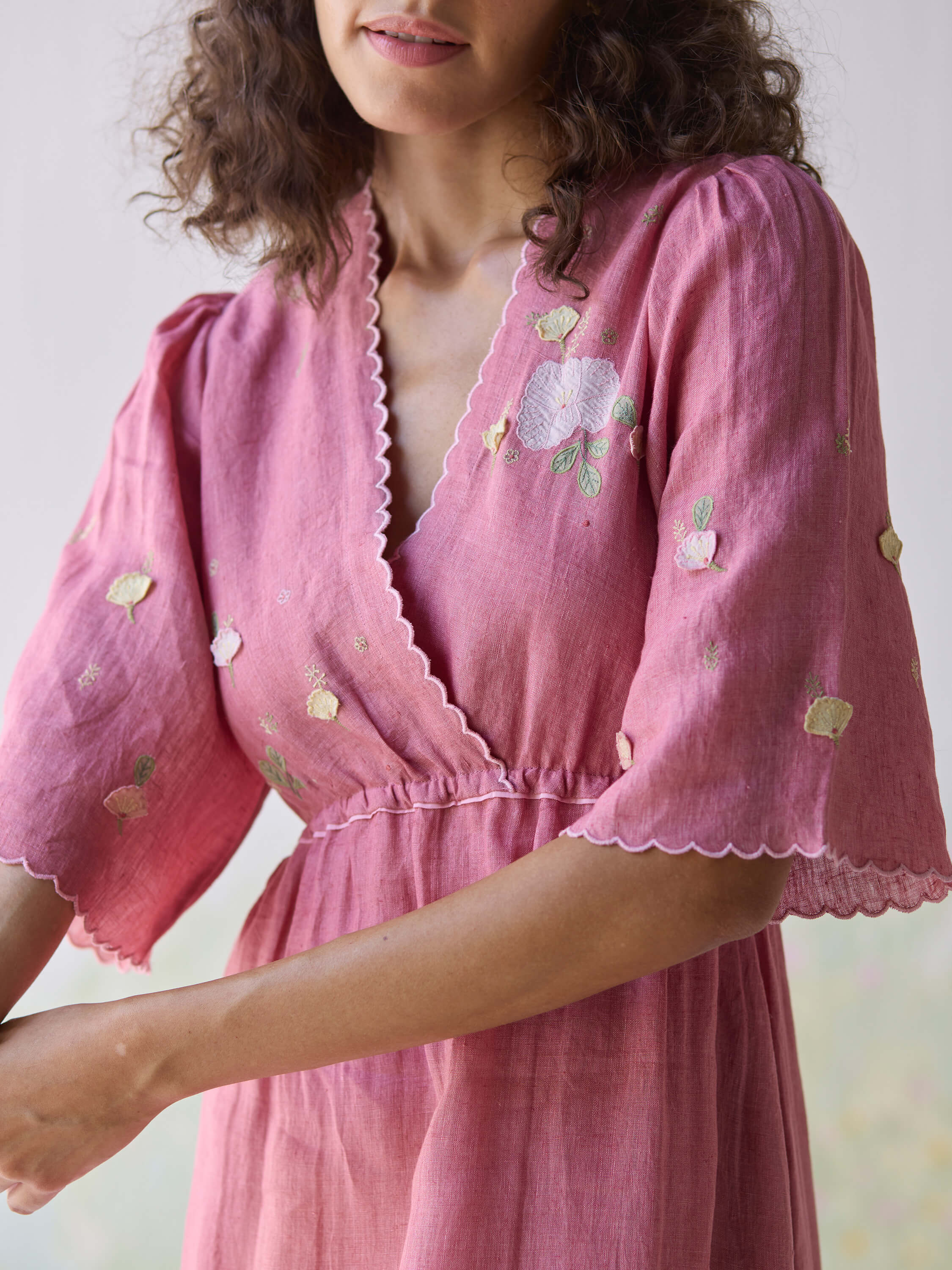 Rosette Wrap Dress - Image 6