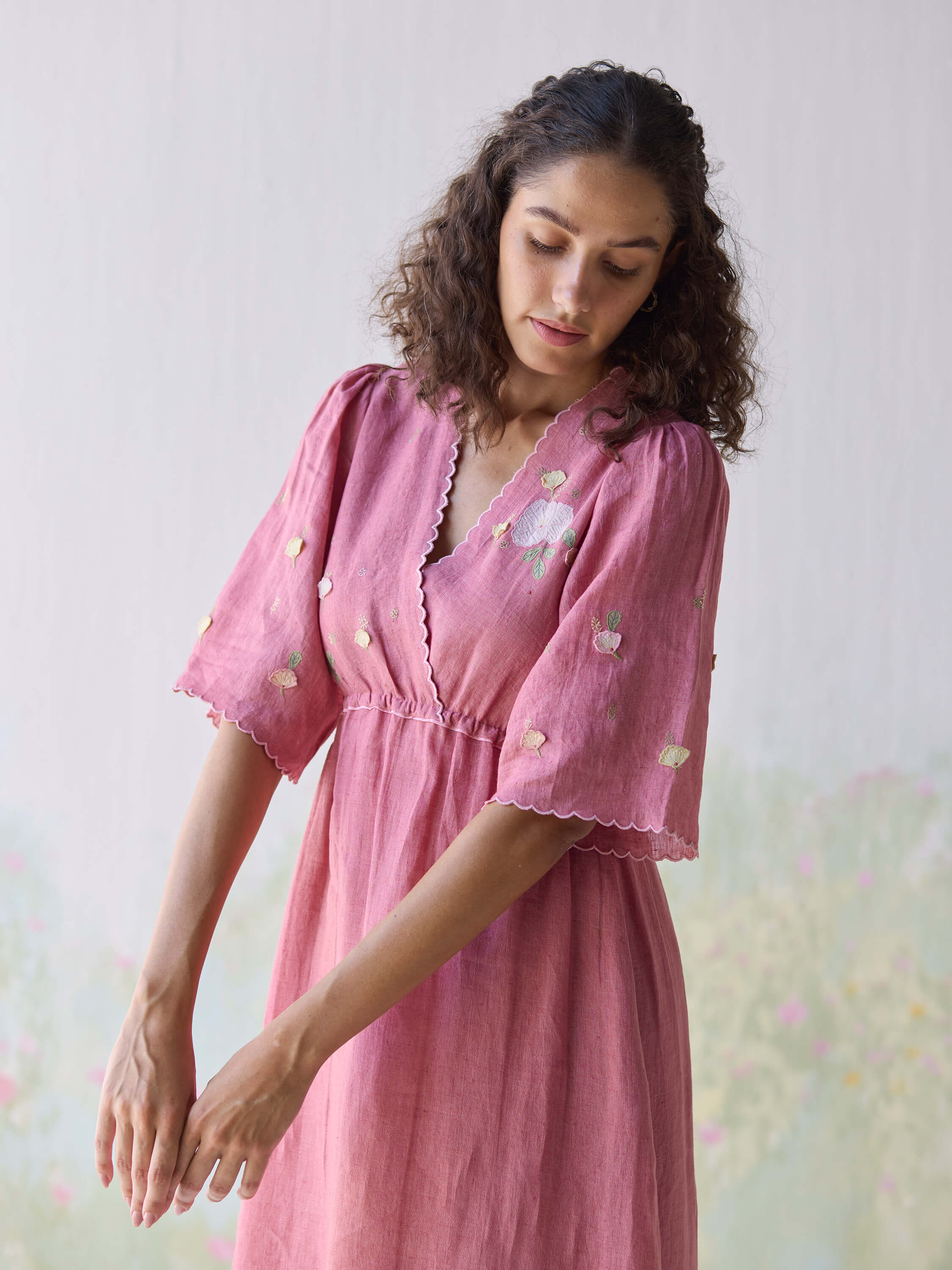 Rosette Wrap Dress - Image 5