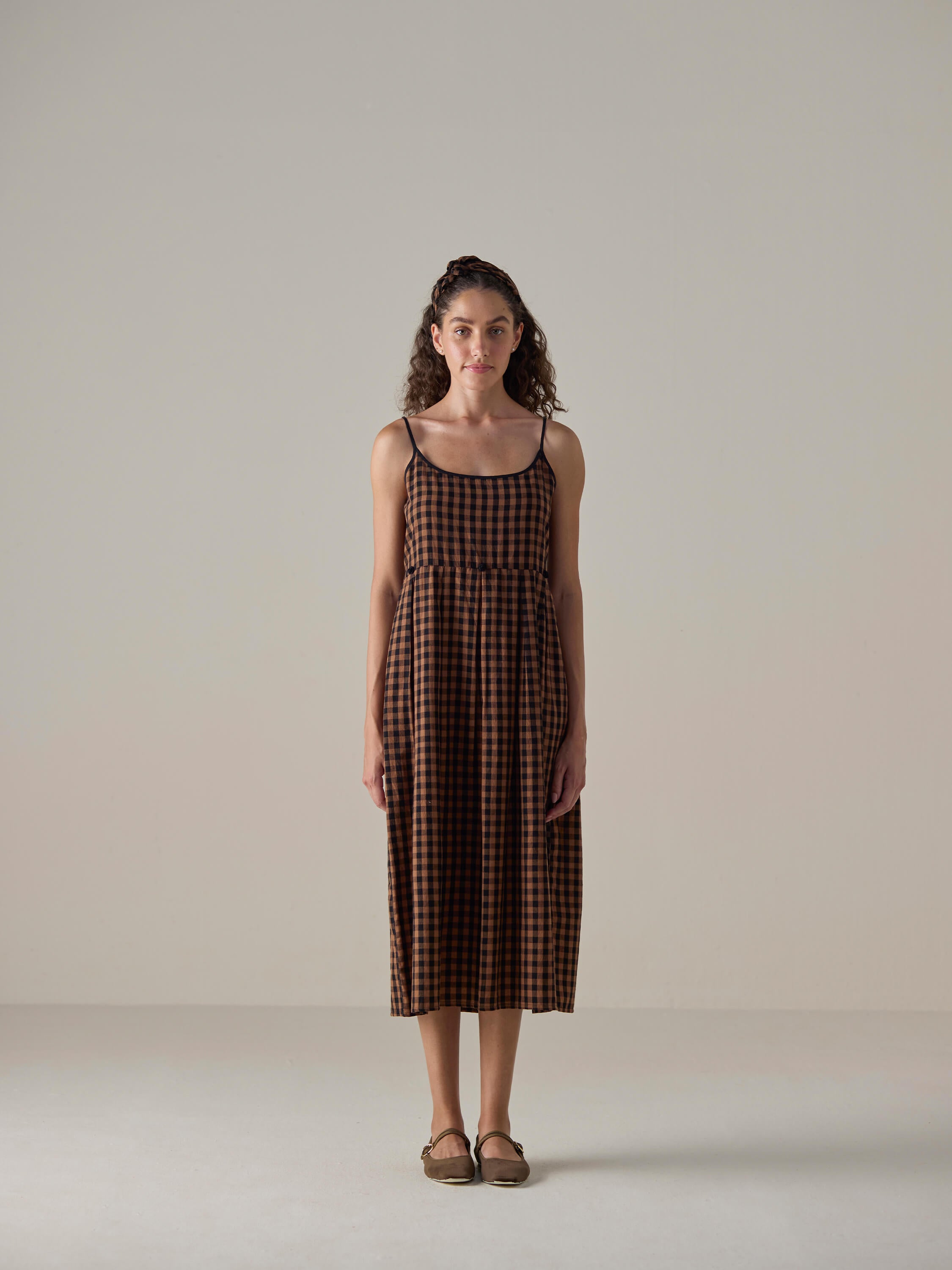 Auburn Check Slip Dress