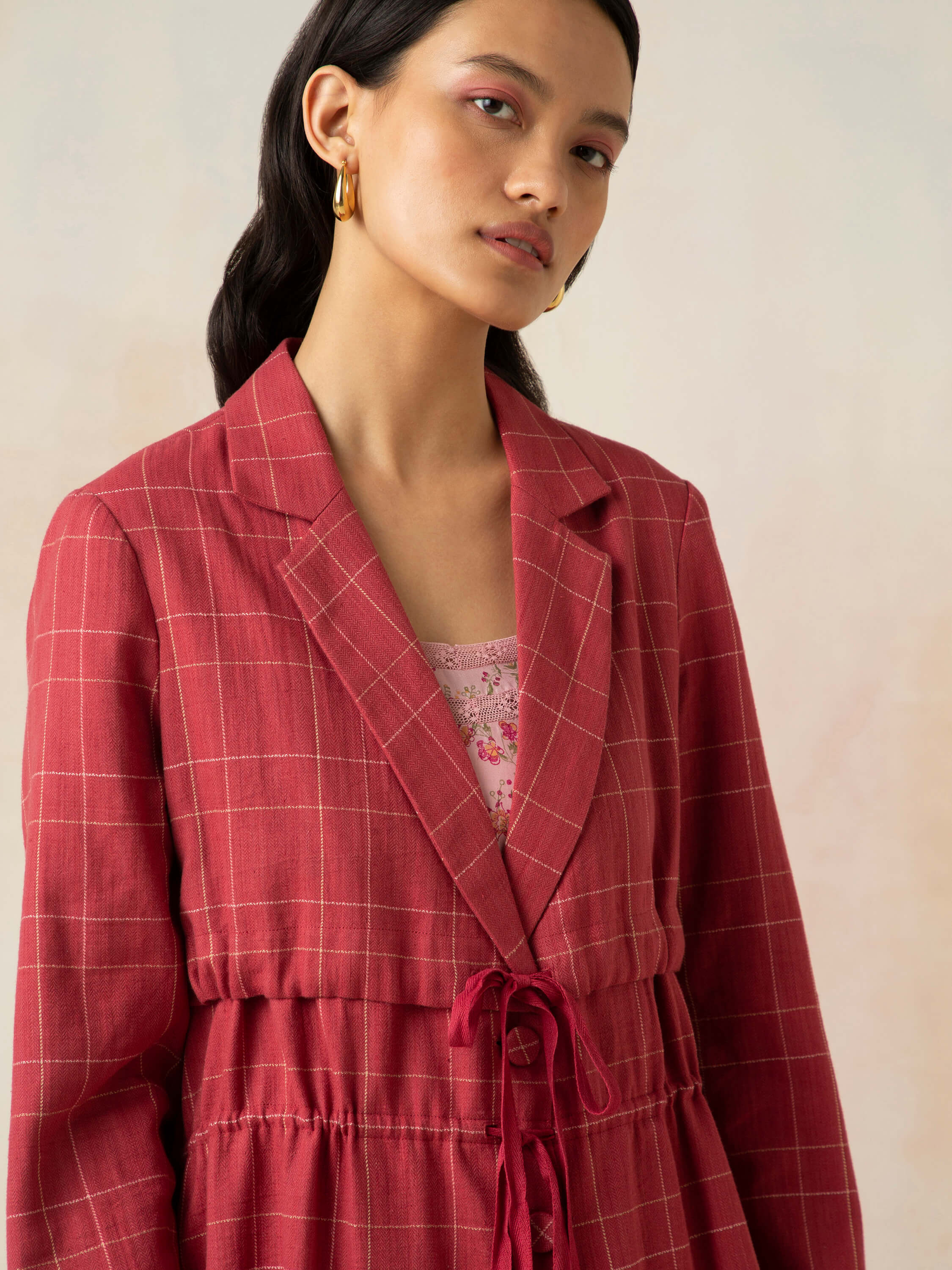 Crimson and Clover Trench Coat - BunaStudio