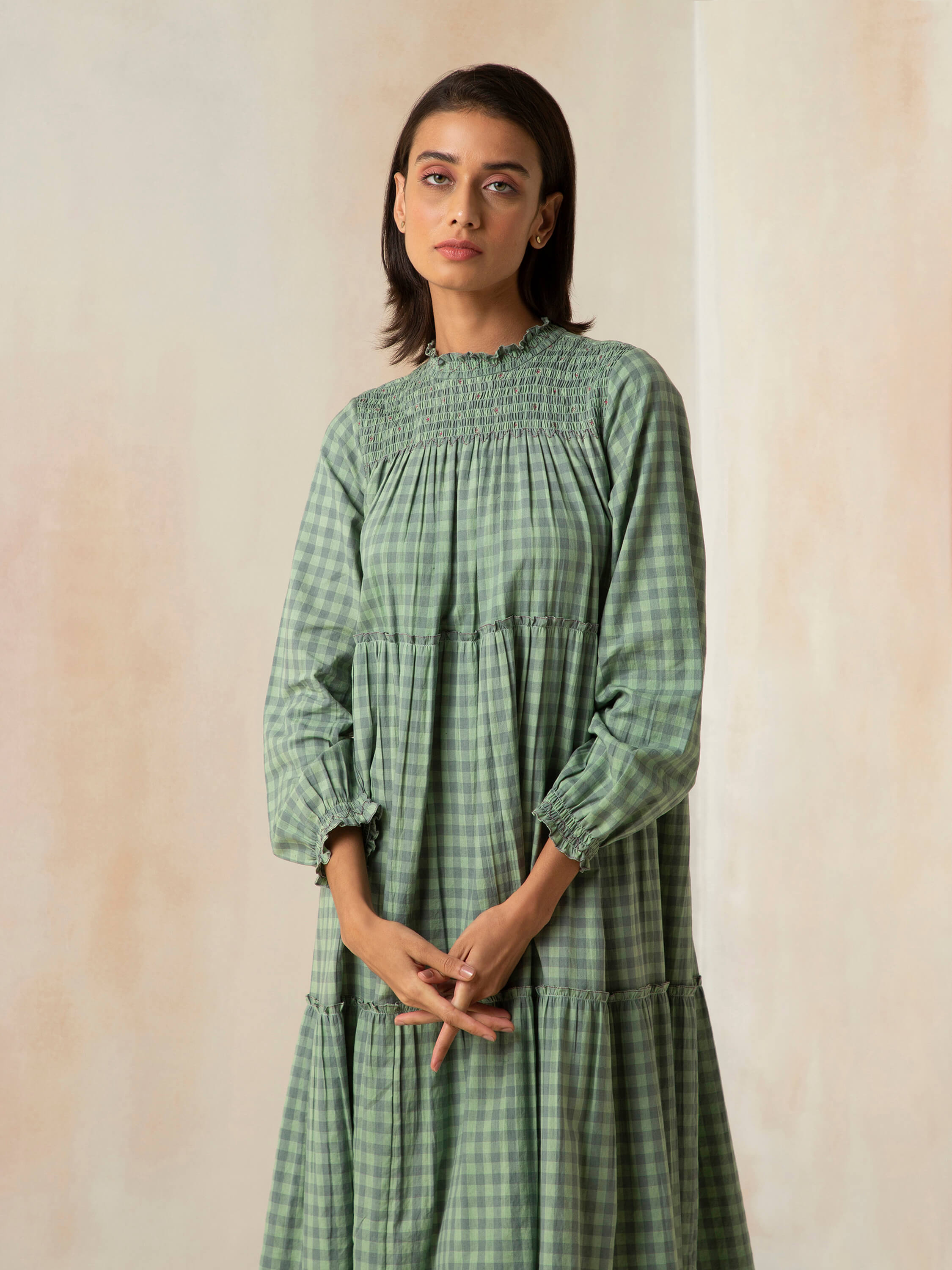 Forest Portraits Dress | 100% Handwoven Cotton | Olive Green – BunaStudio