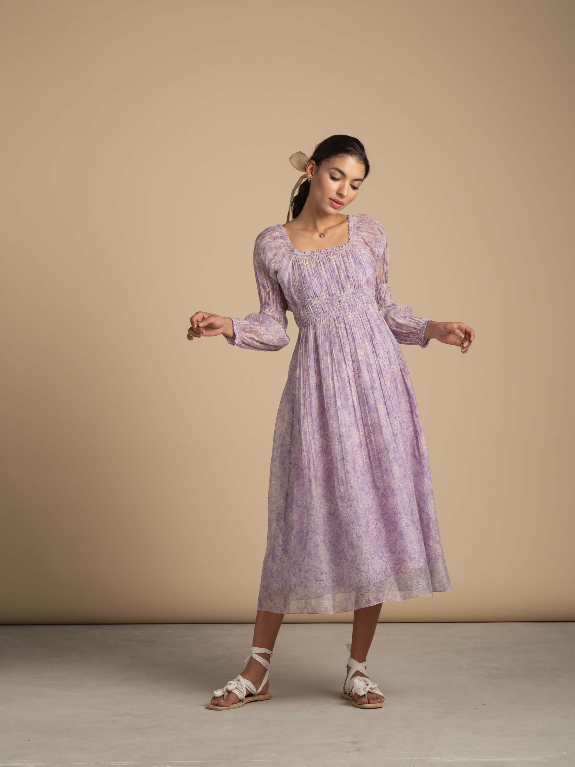 Lilac cotton dress best sale