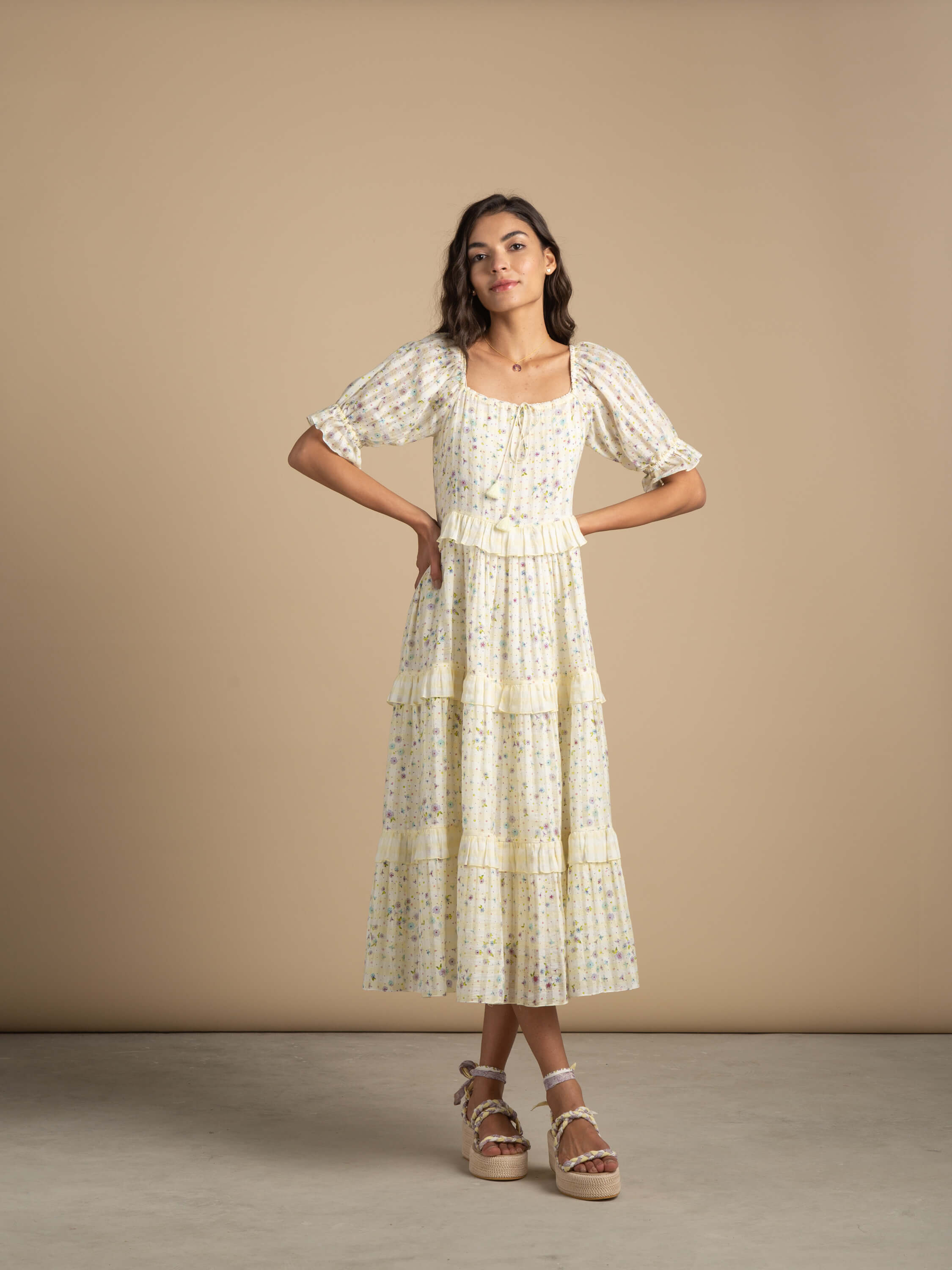 Lovelorn Ruffle Midi Dress - BunaStudio