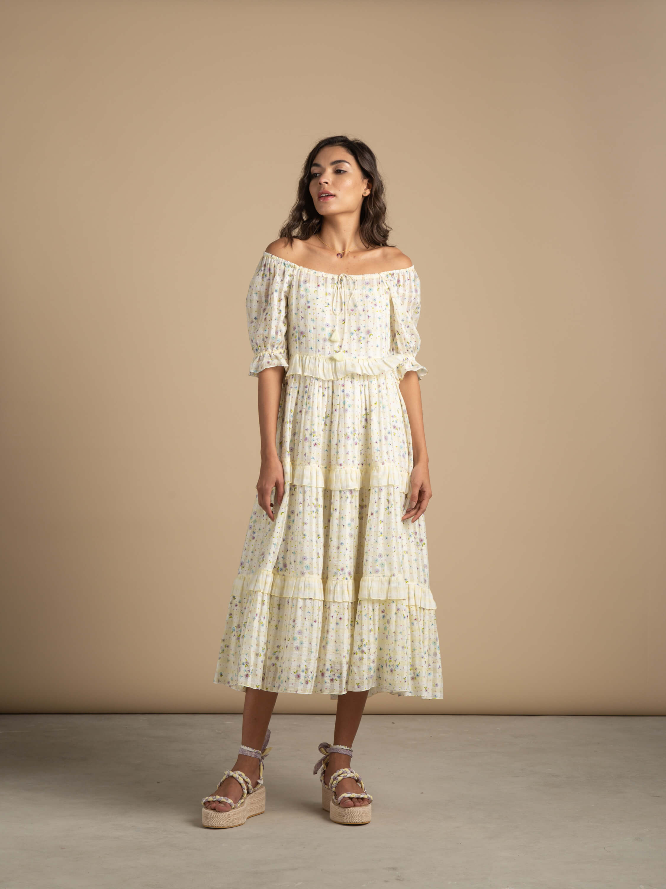 Lovelorn Ruffle Midi Dress - BunaStudio