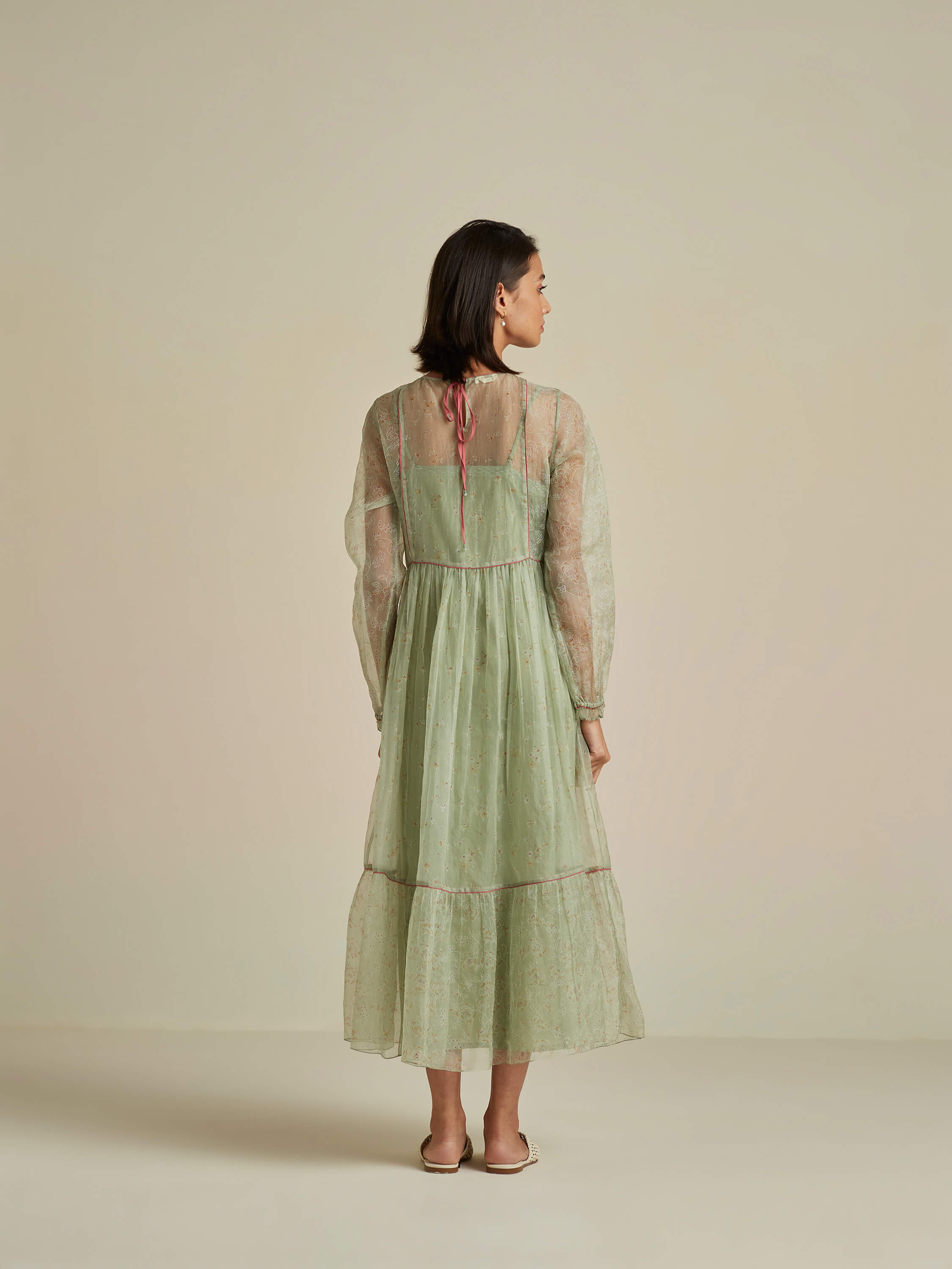 Matcha Swirl Organza Dress - BunaStudio