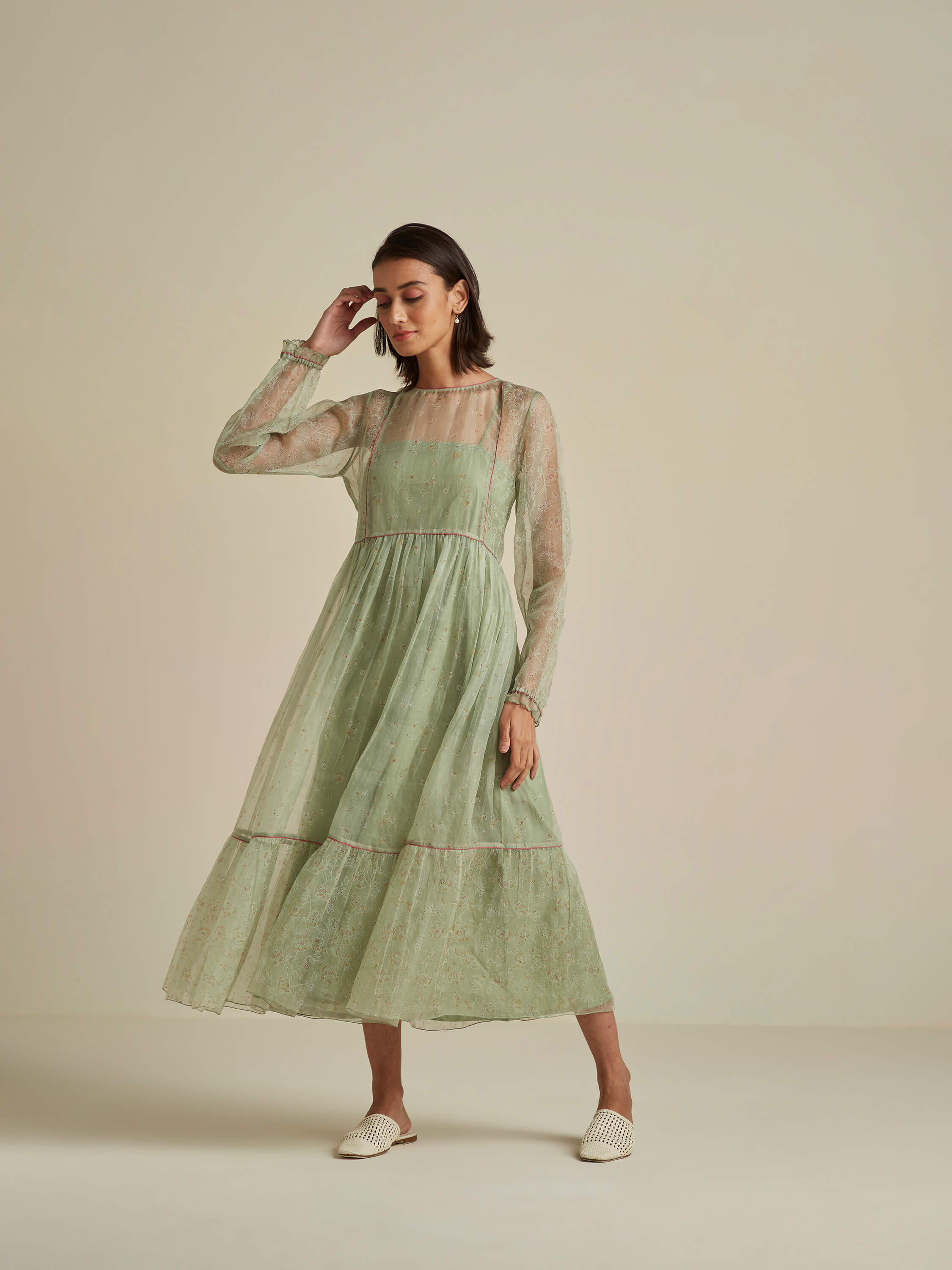 Matcha Swirl Organza Dress | Midori | Buna Studio – BunaStudio