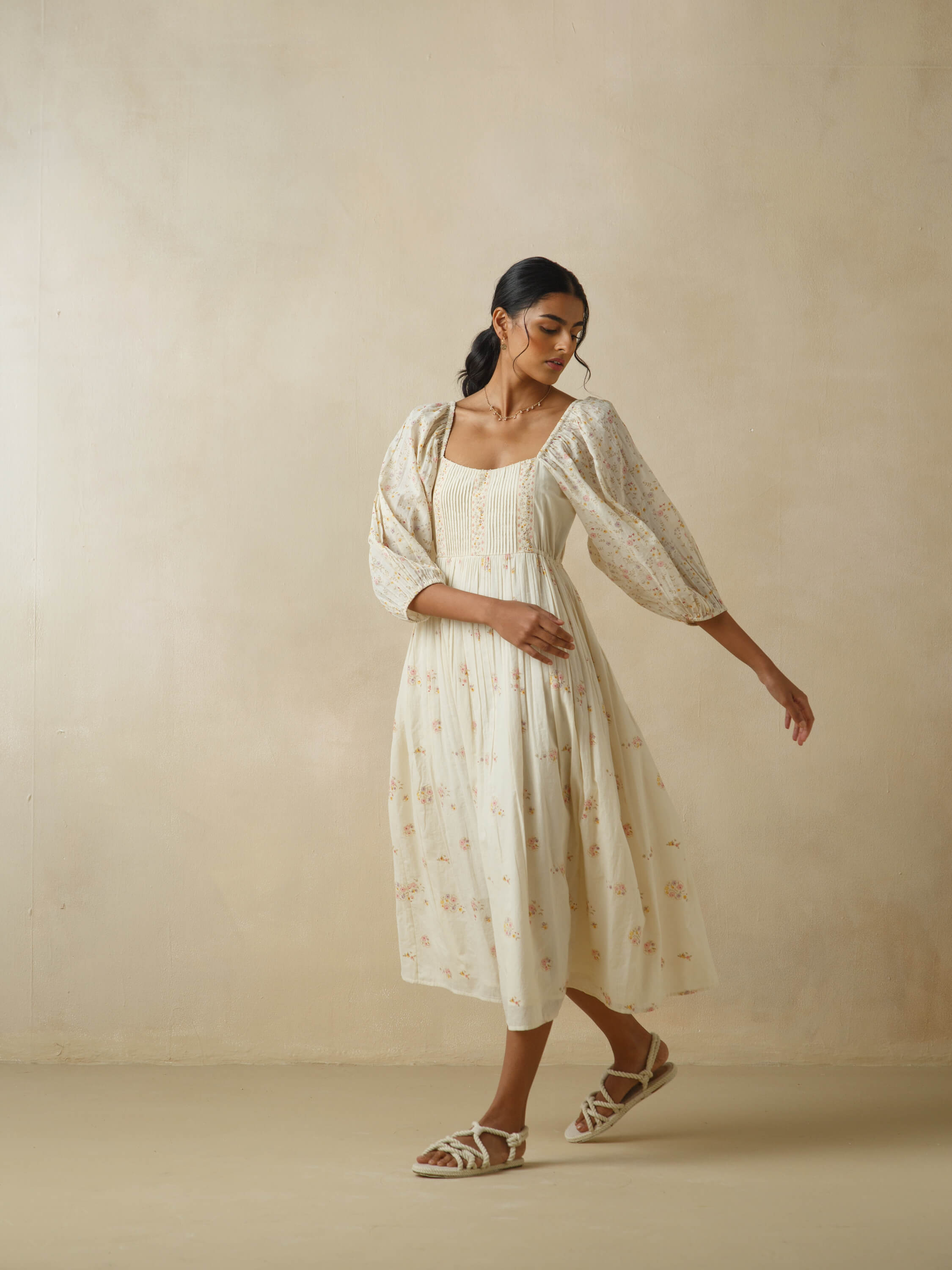 Pleated Heritage Midi Dress - Image 6