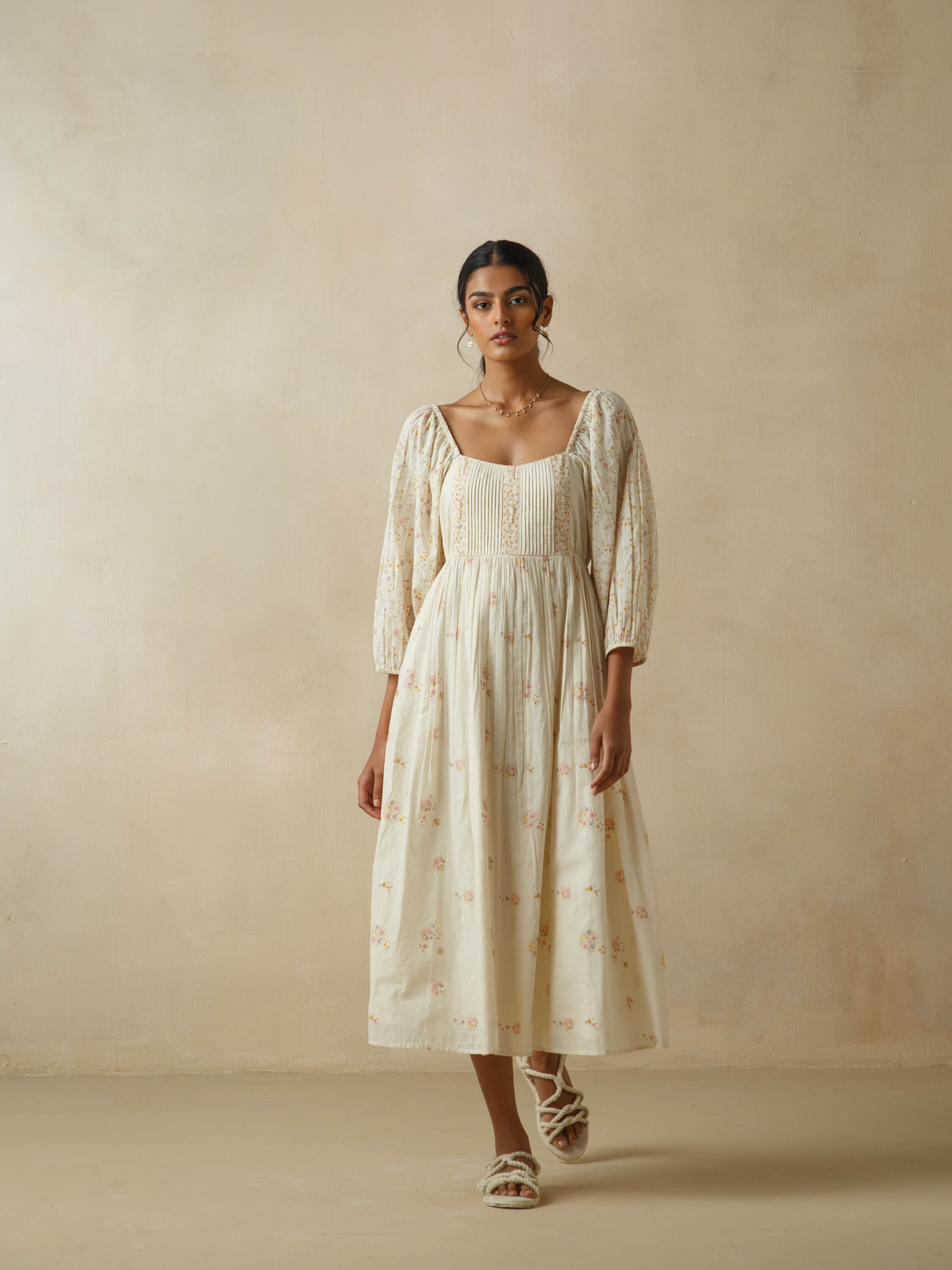 Pleated Heritage Midi Dress - Image 2