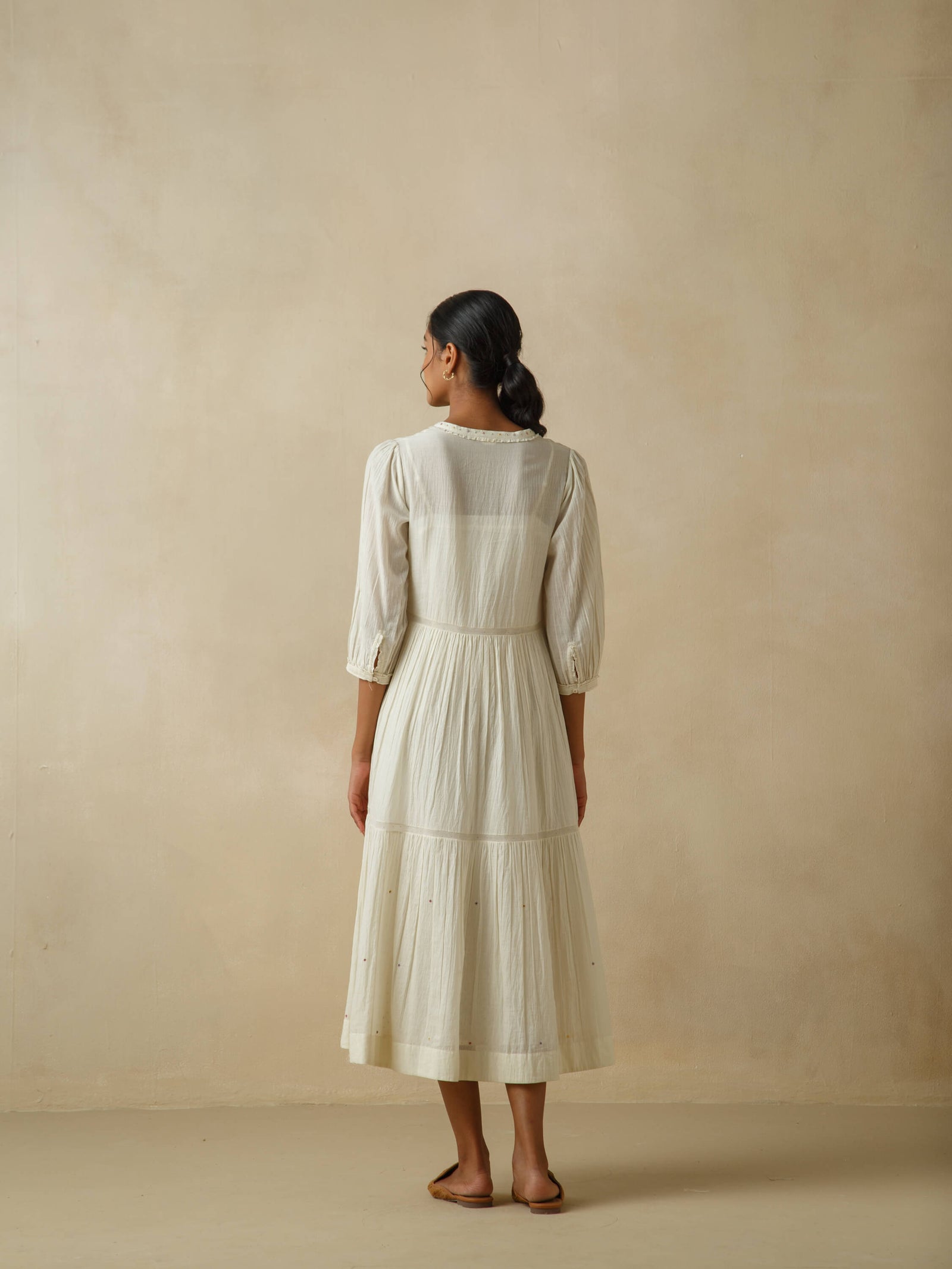 Seedpearl Romantic Cotton Midi Dress