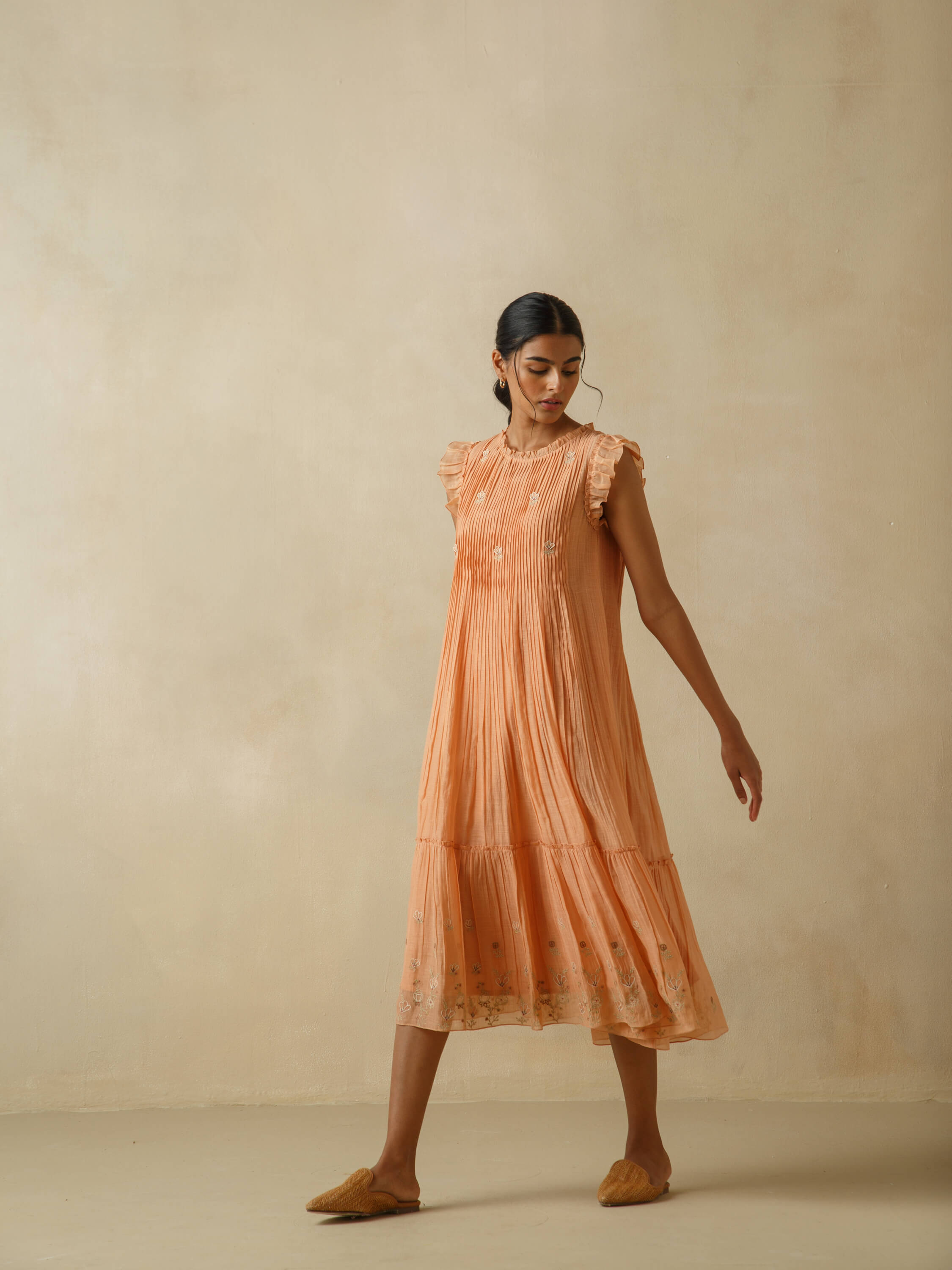 Tangerine Flutter Sleeves Dress - Image 4