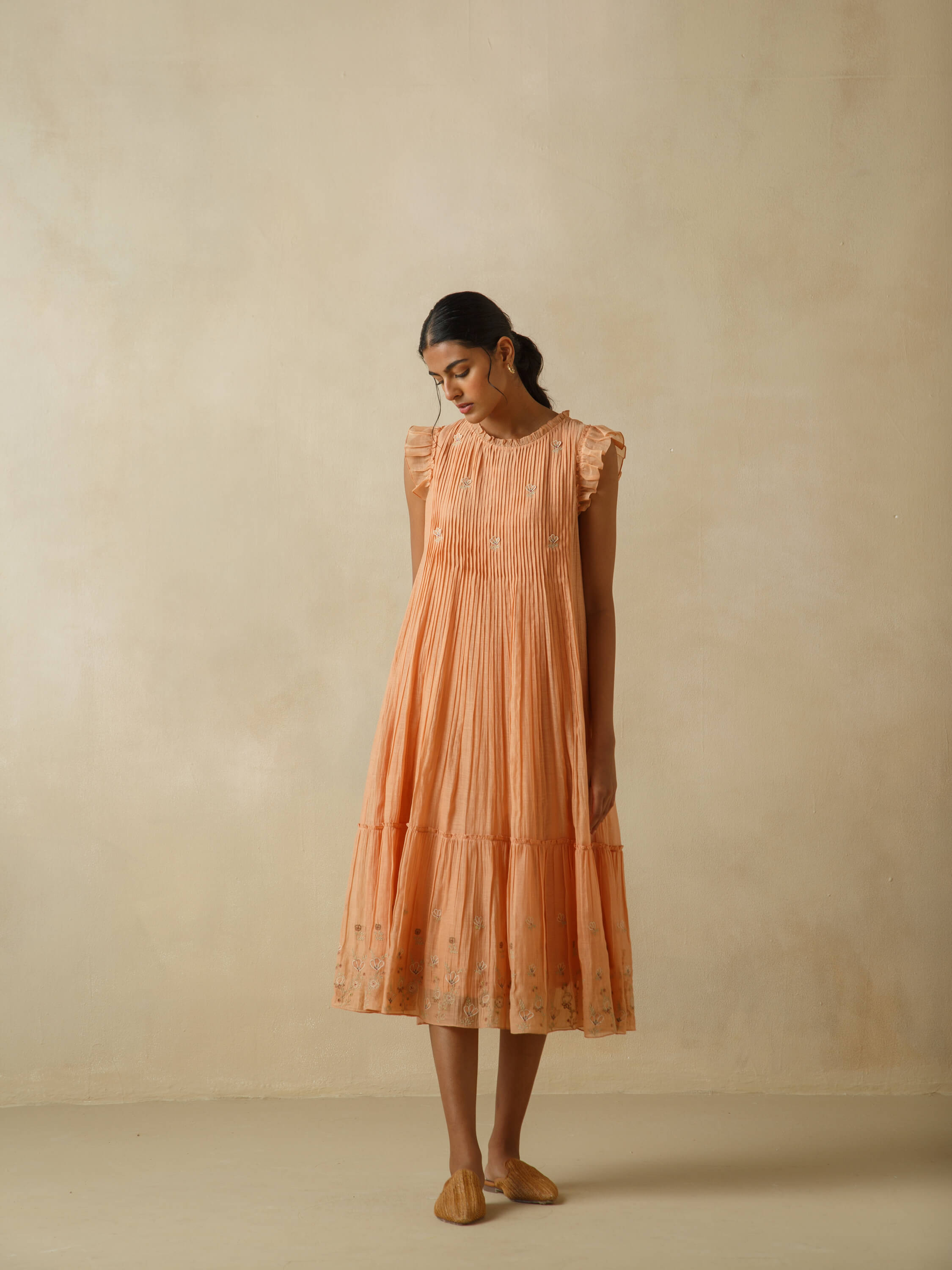 Tangerine Flutter Sleeves Dress - Image 5