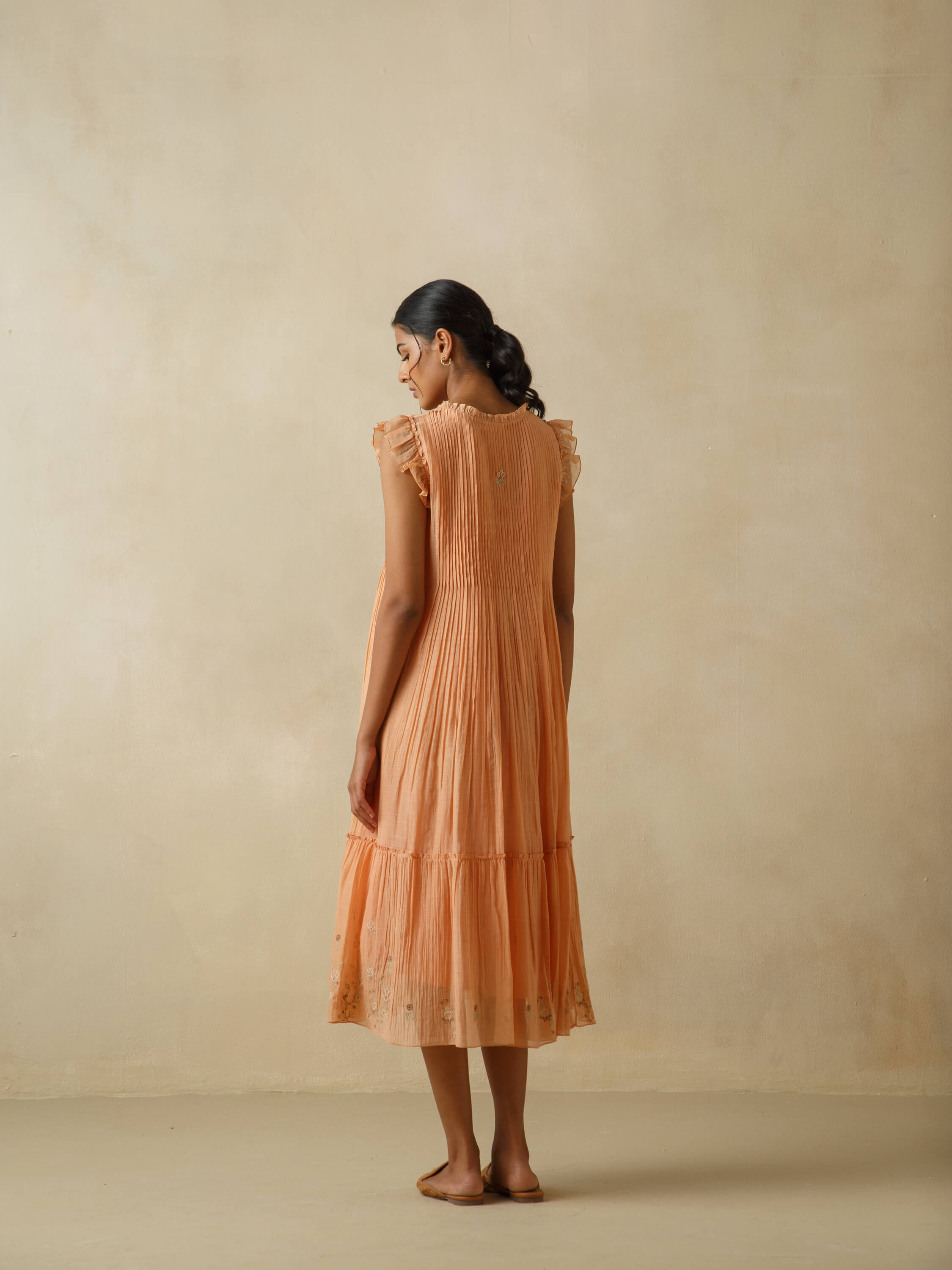 Tangerine Flutter Sleeves Dress - Image 3