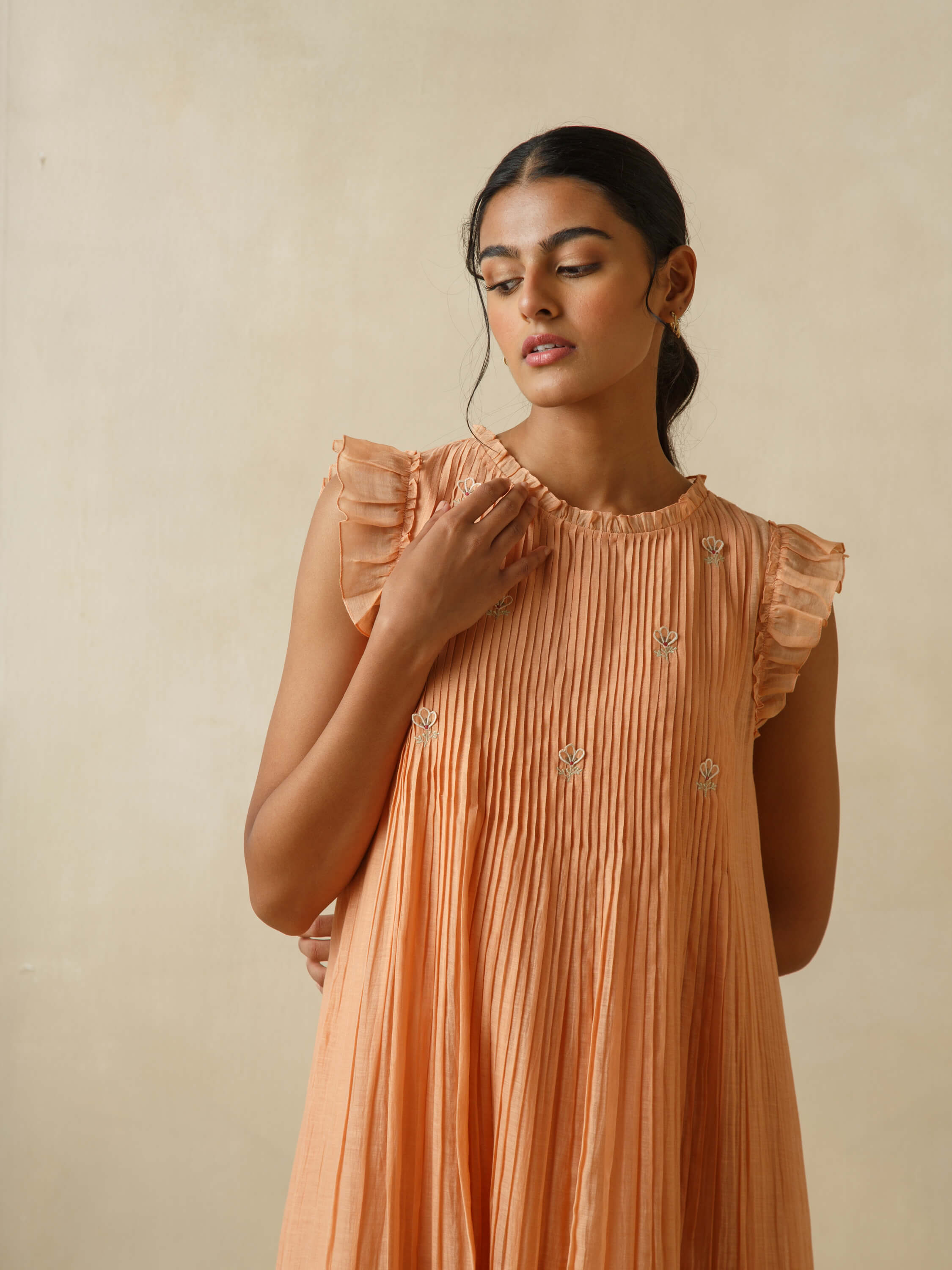 Tangerine Flutter Sleeves Dress - Image 6