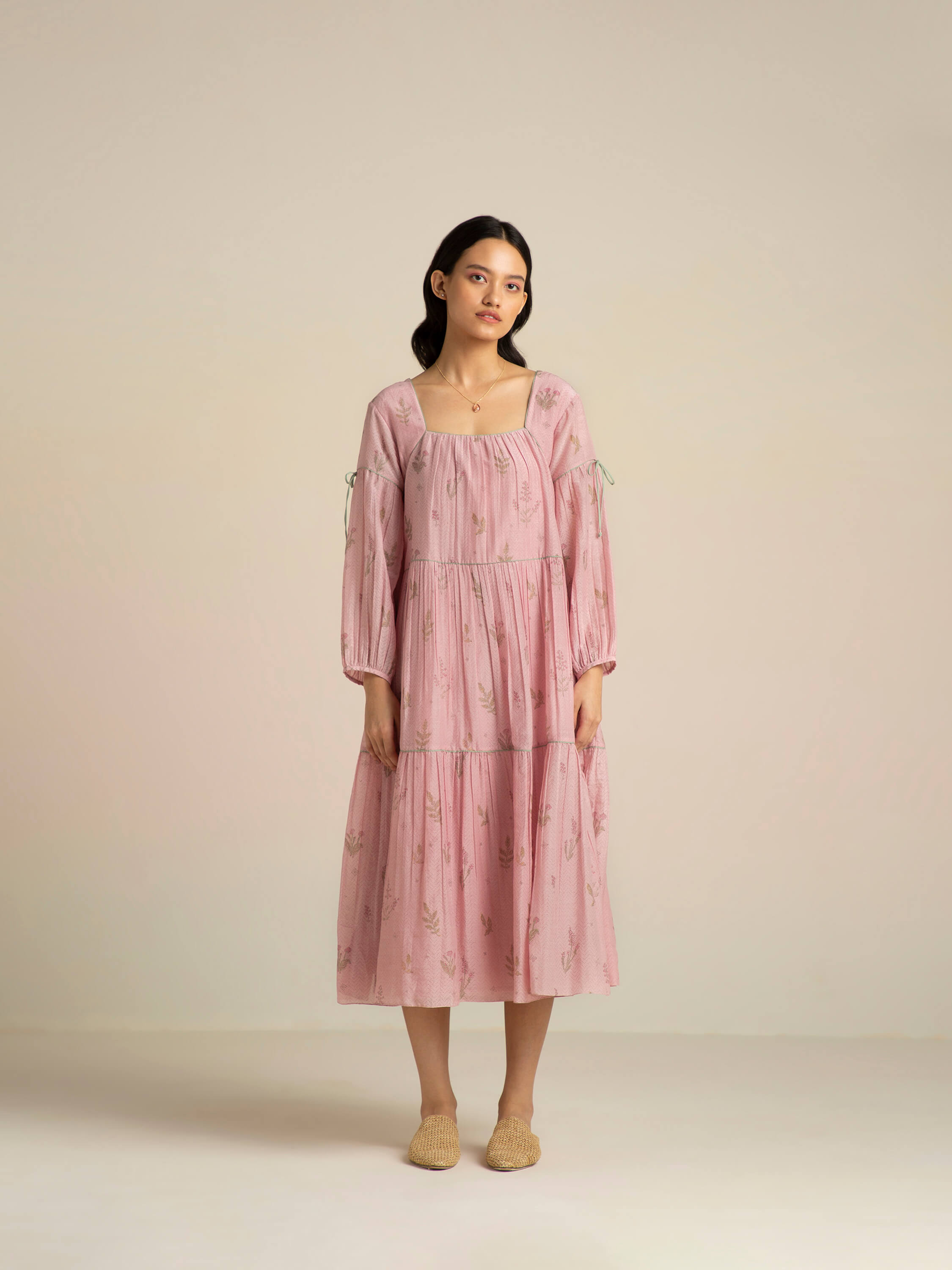 Verdure Dress | Rewake | Pink Cotton Silk Dress – BunaStudio