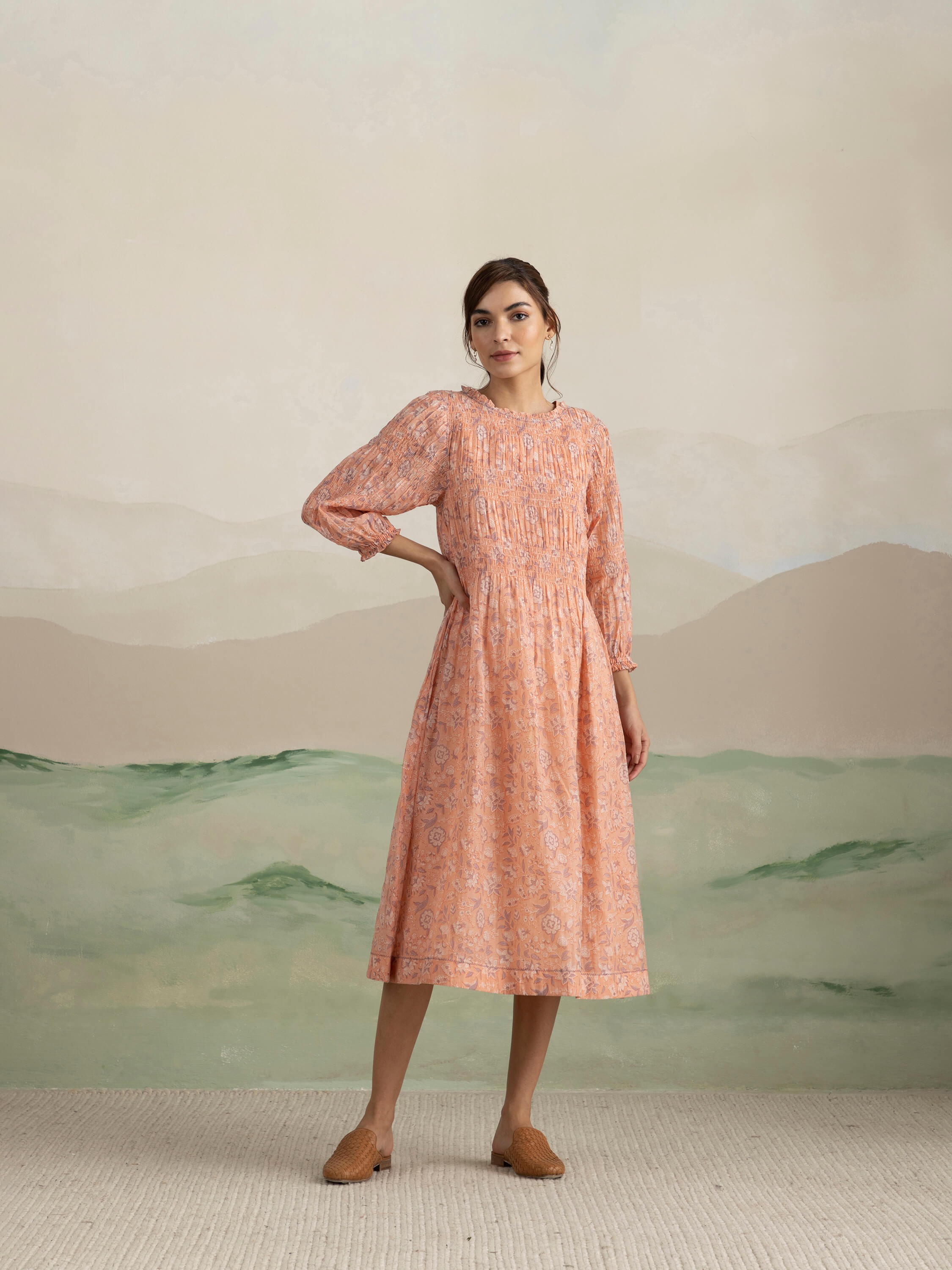 Sunset Bird Smock Midi Dress - Image 4