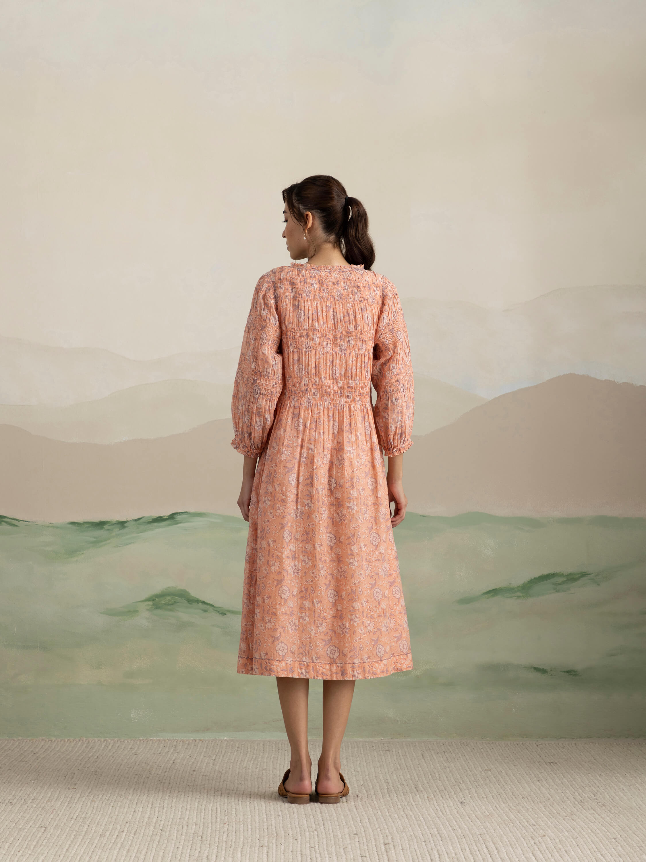 Sunset Bird Smock Midi Dress - Image 3