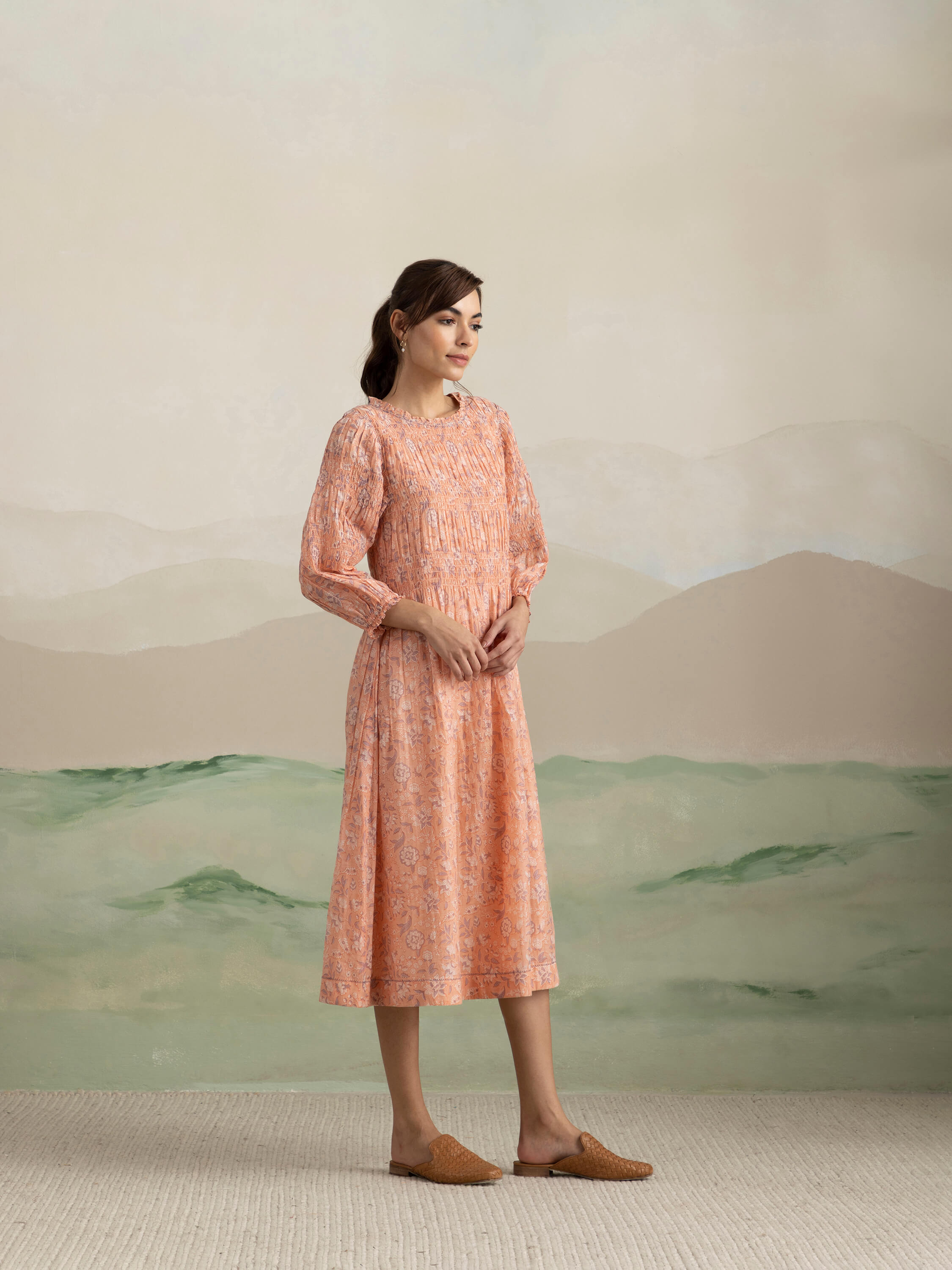 Sunset Bird Smock Midi Dress - Image 2