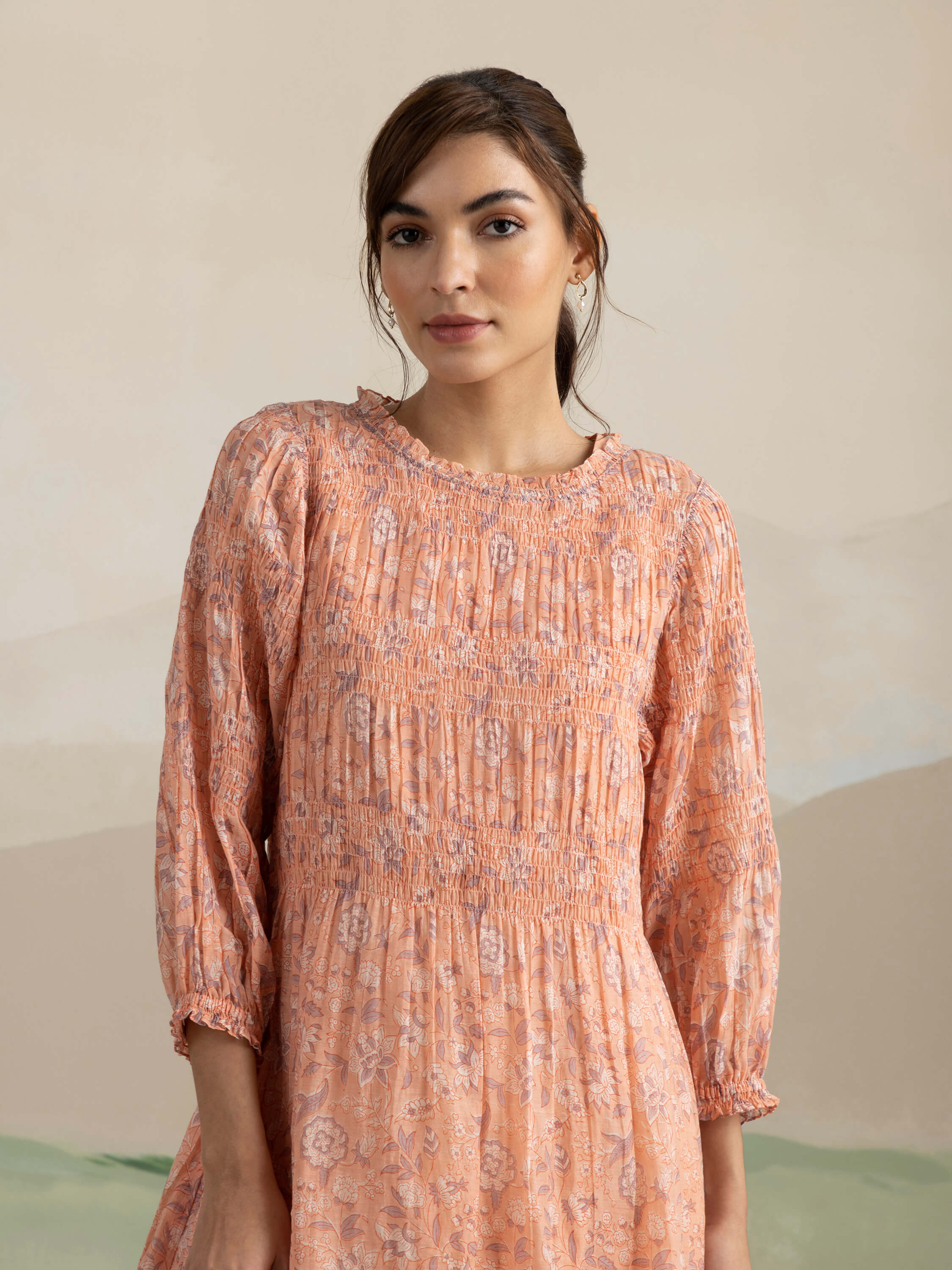 Sunset Bird Smock Midi Dress - Image 5