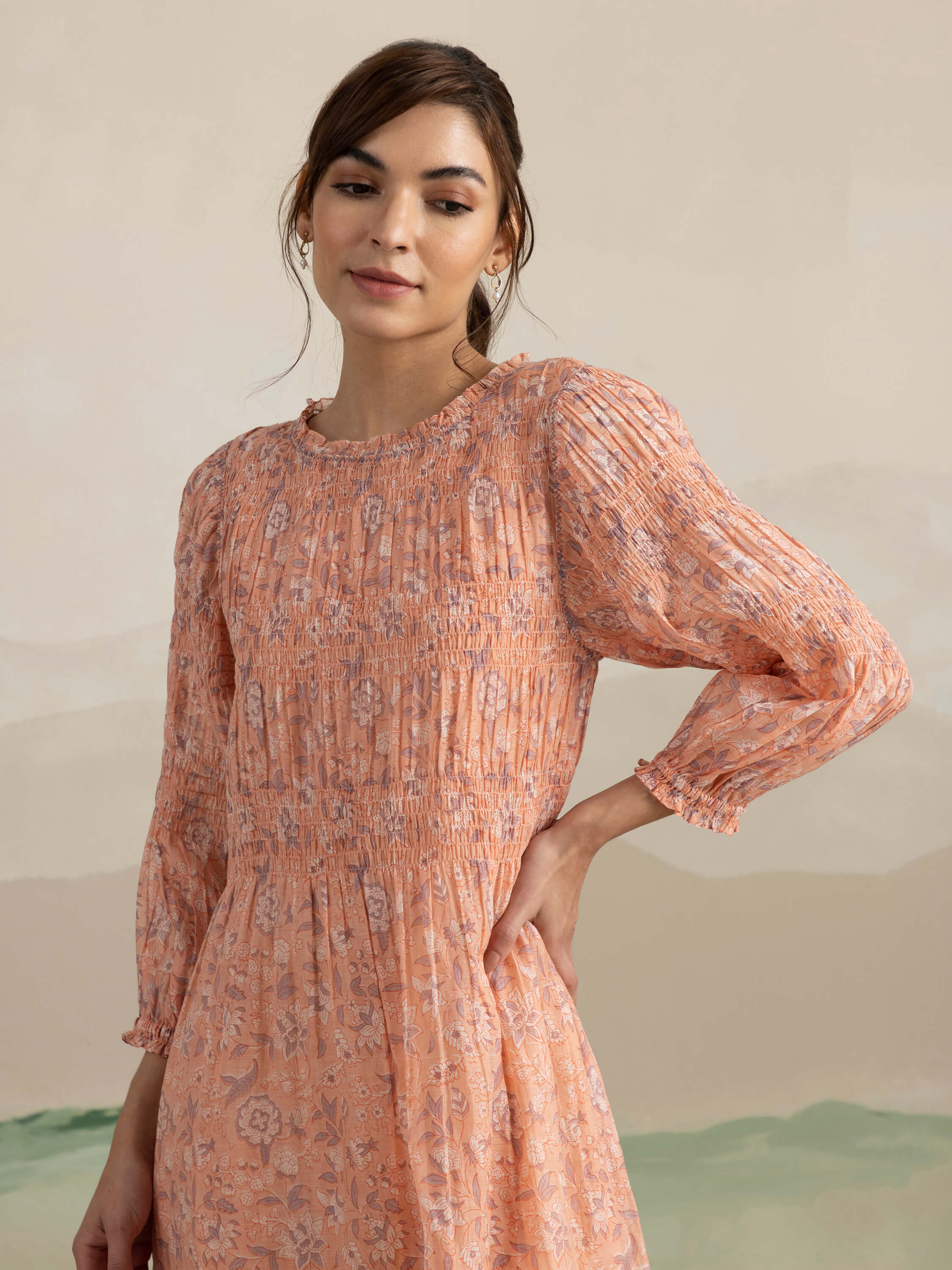 Sunset Bird Smock Midi Dress - Image 6