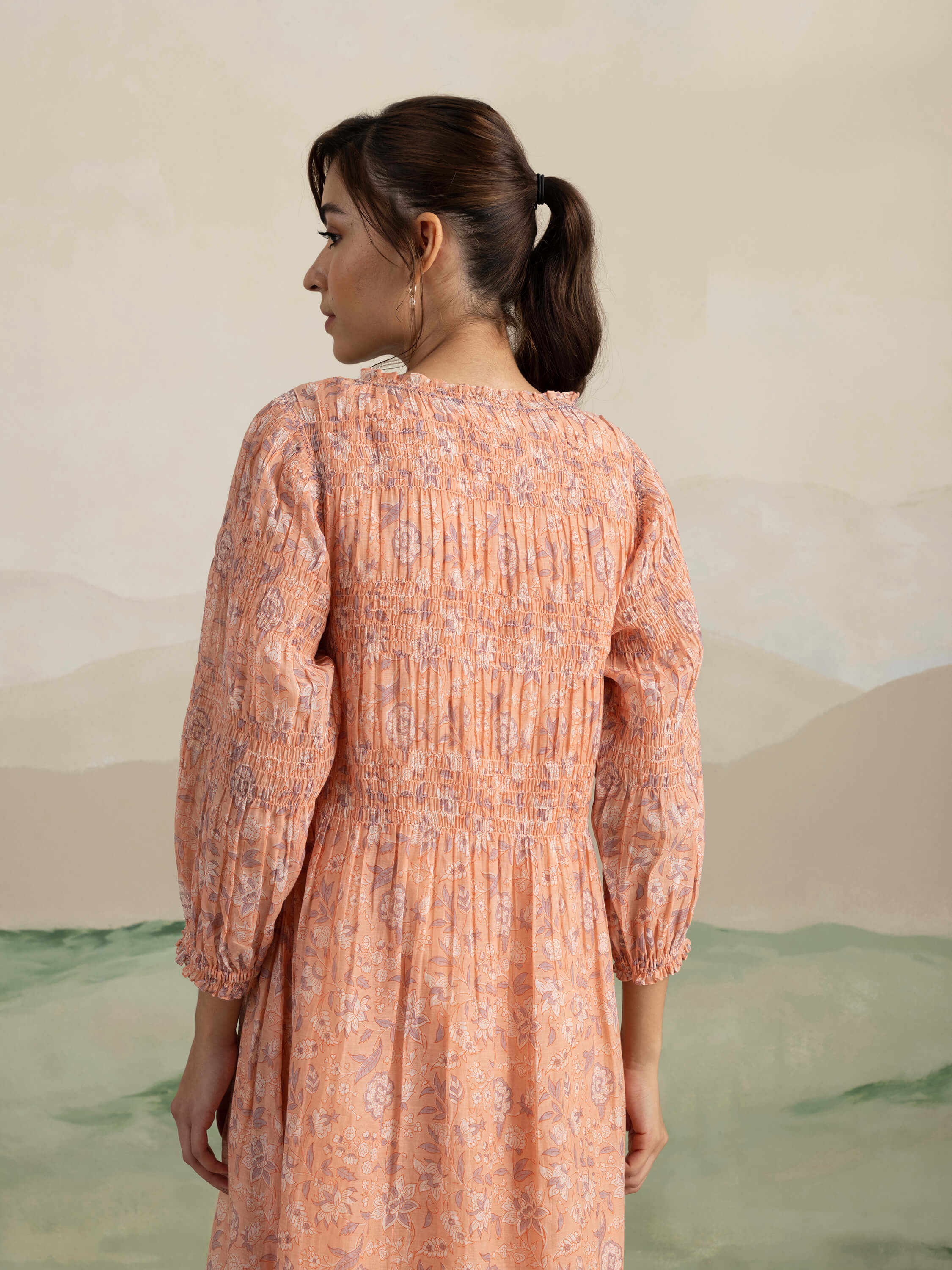 Sunset Bird Smock Midi Dress - Image 9