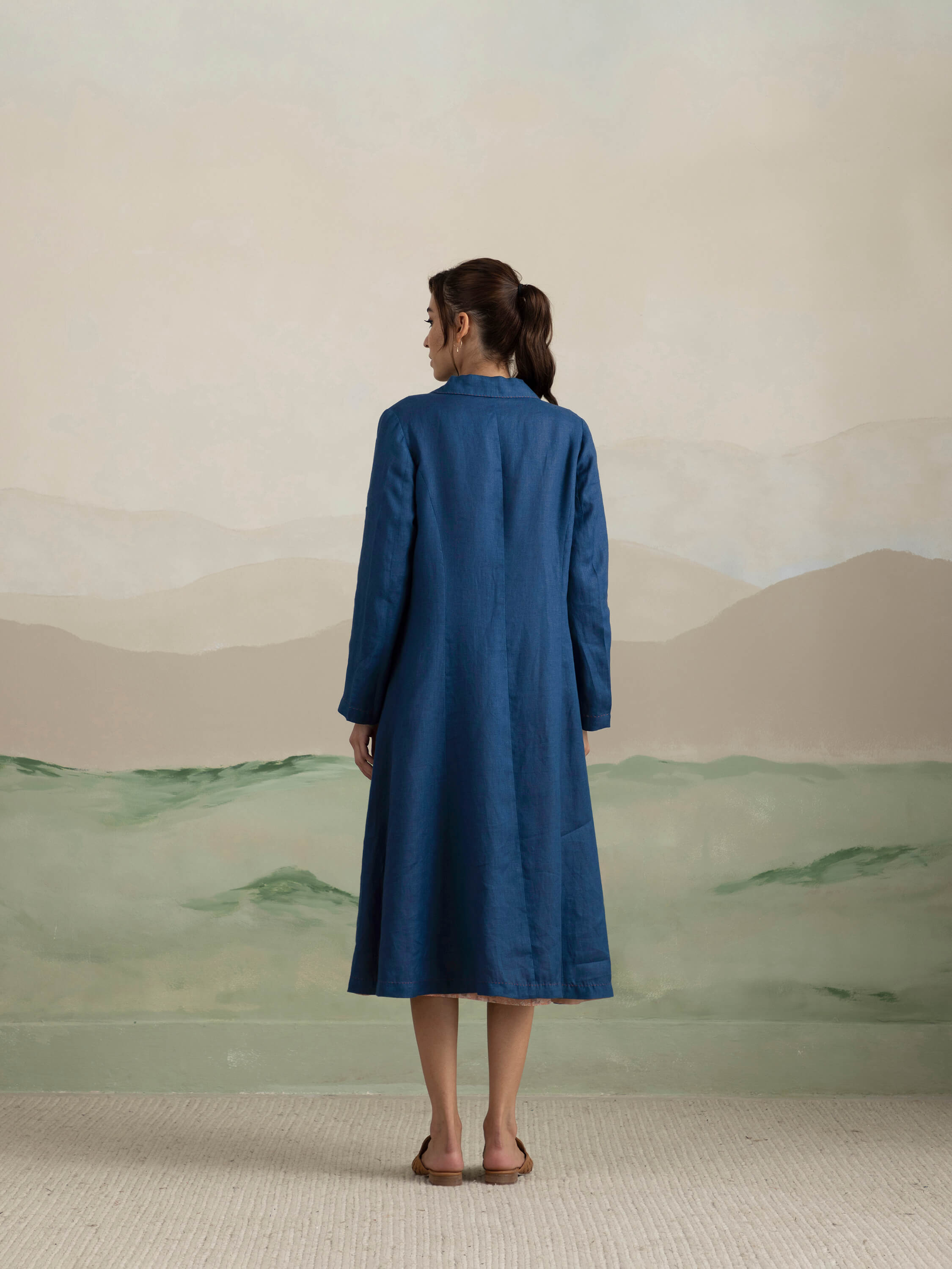 Blue Mist Linen Coat - Image 5